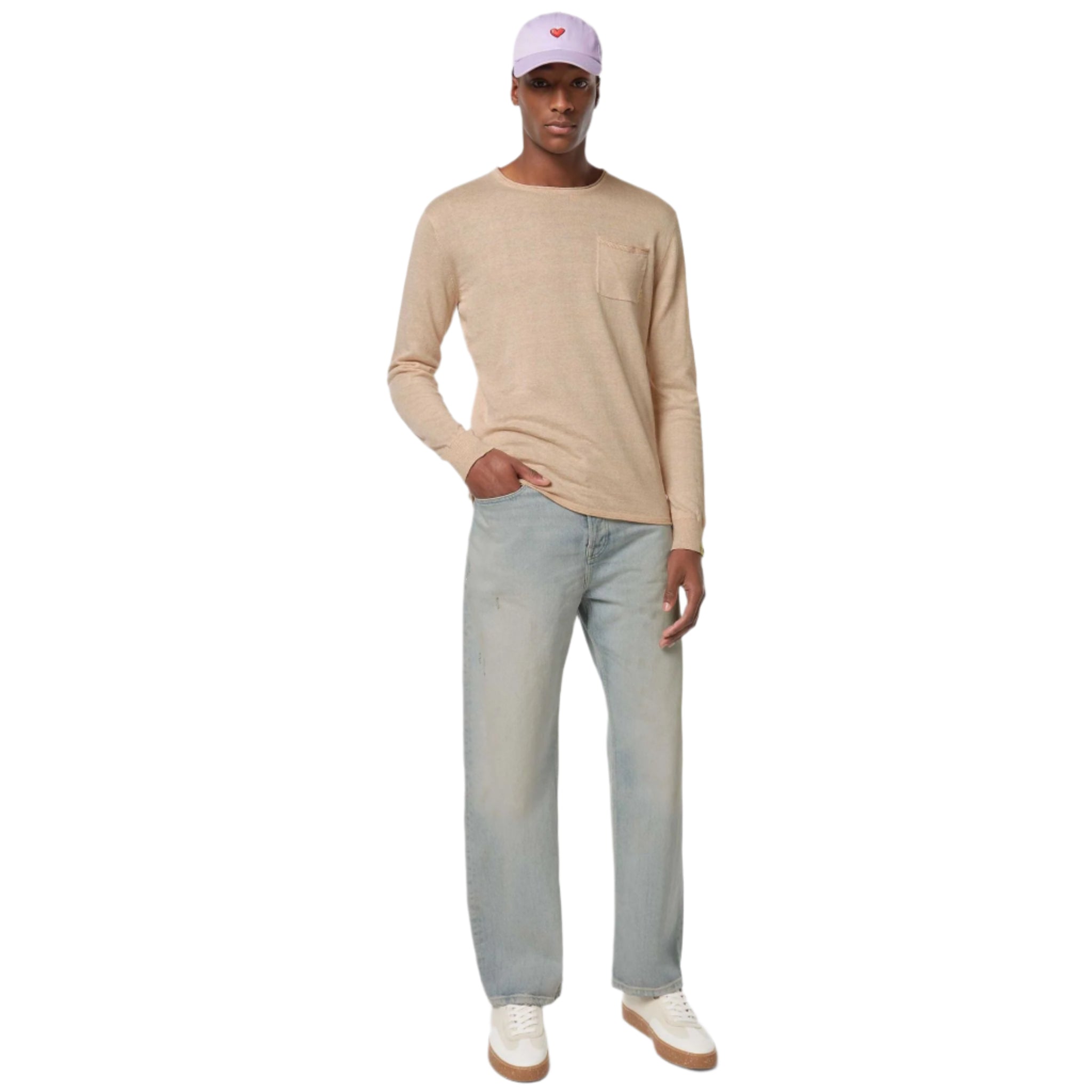 Beige Linen-Blend Sweaters