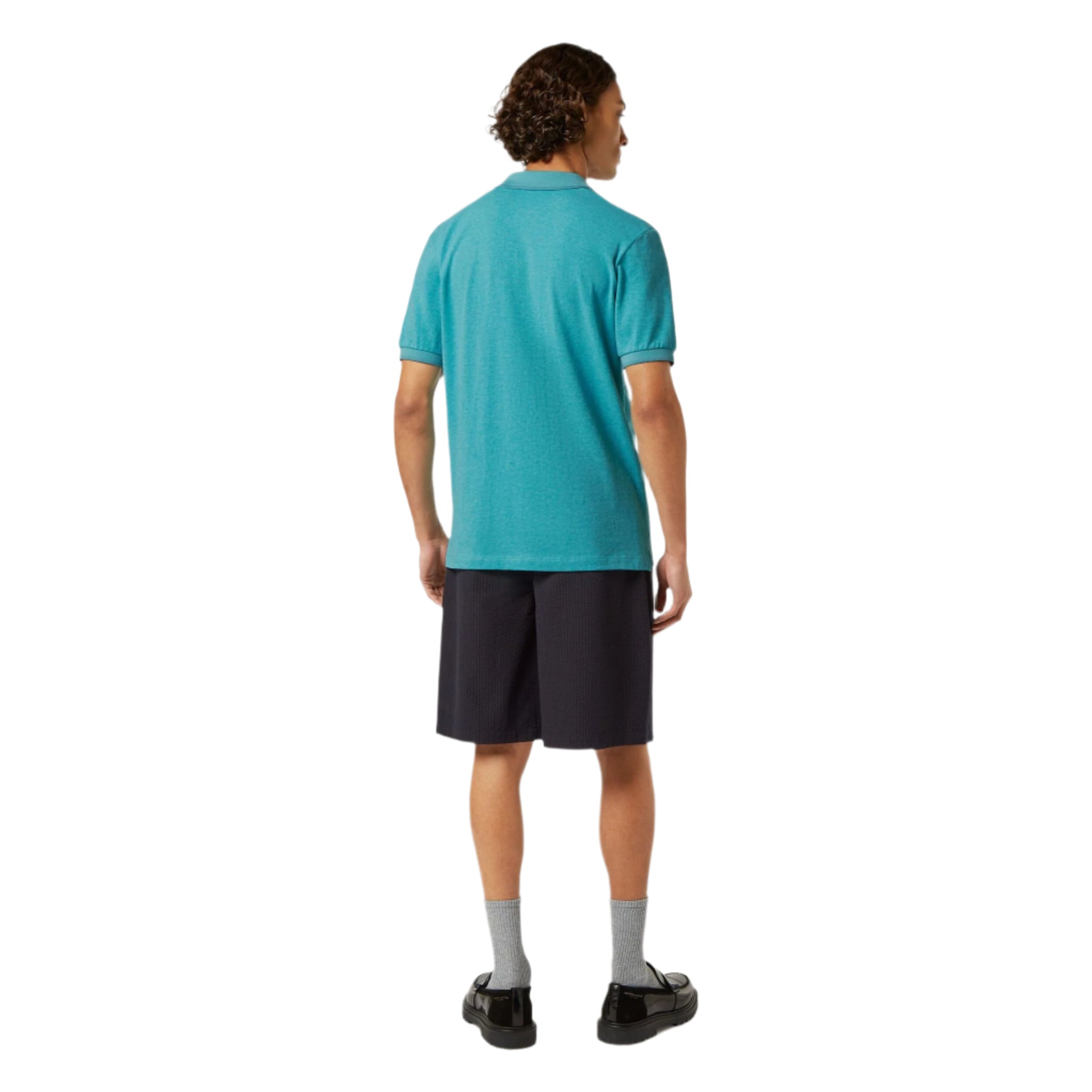 Blue Melange Regular Fit Polo