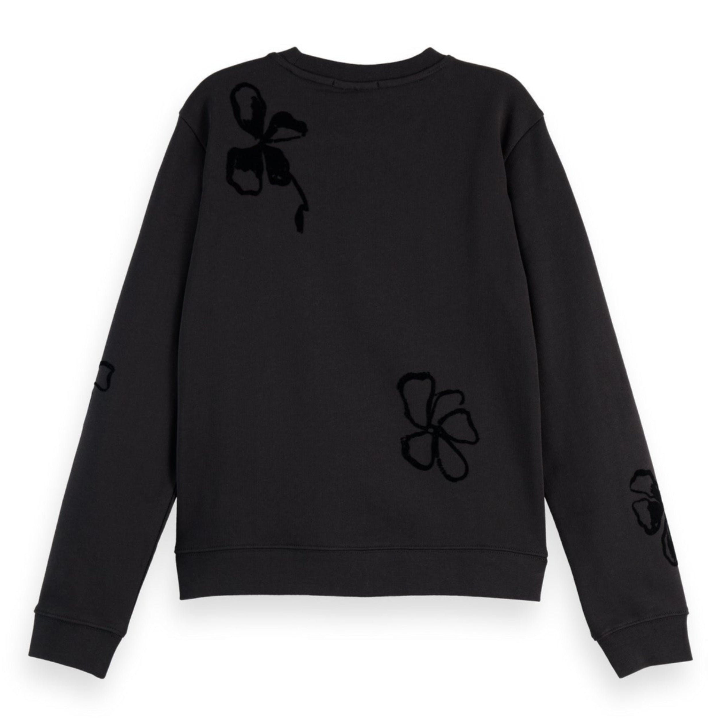 Black Flock Print Artwork Regular Sweater