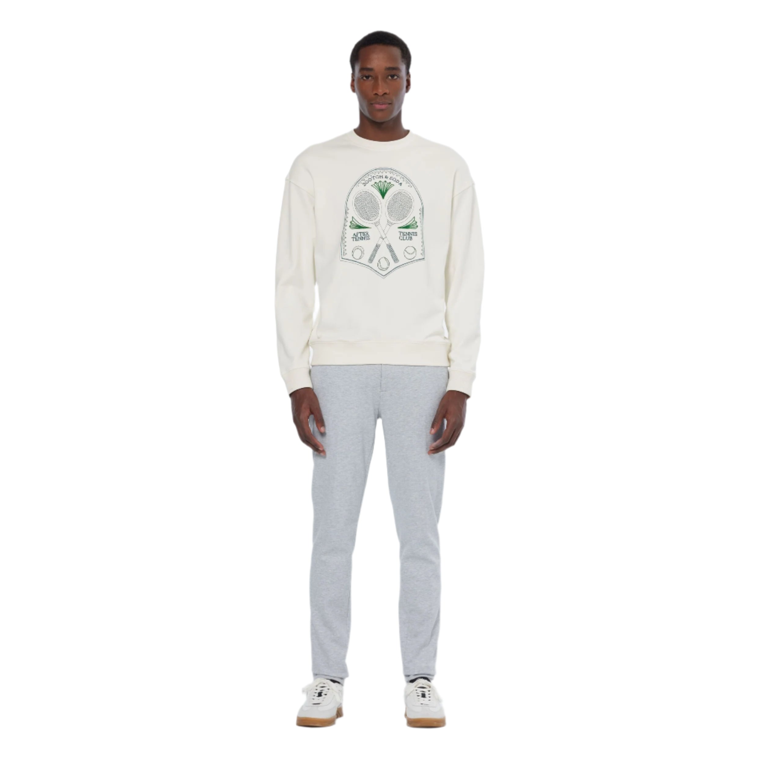 Swan Embroidered Chest Artwork Relaxed Fit Sweatshirt