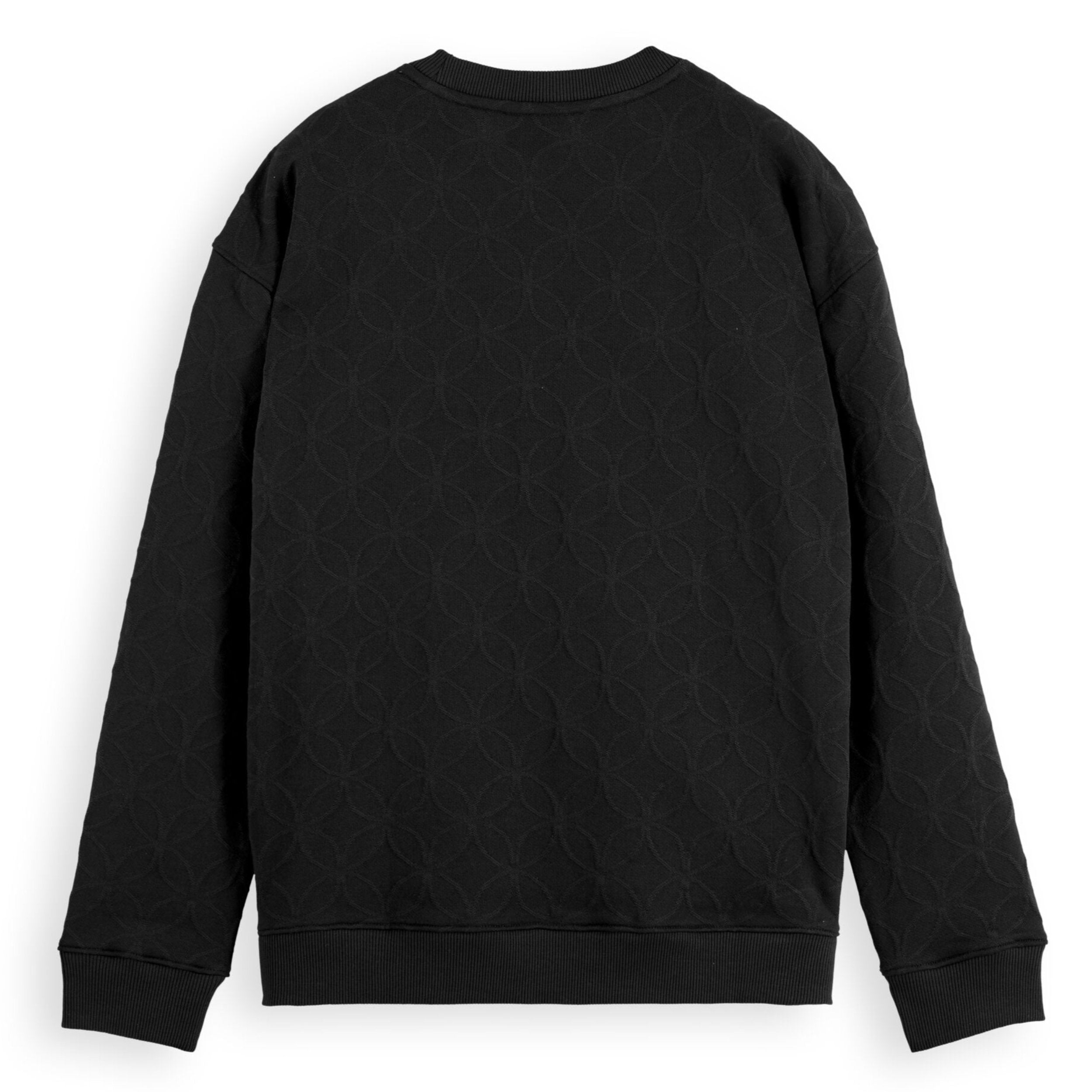 Black Jacquard Regular Fit Sweatshirt
