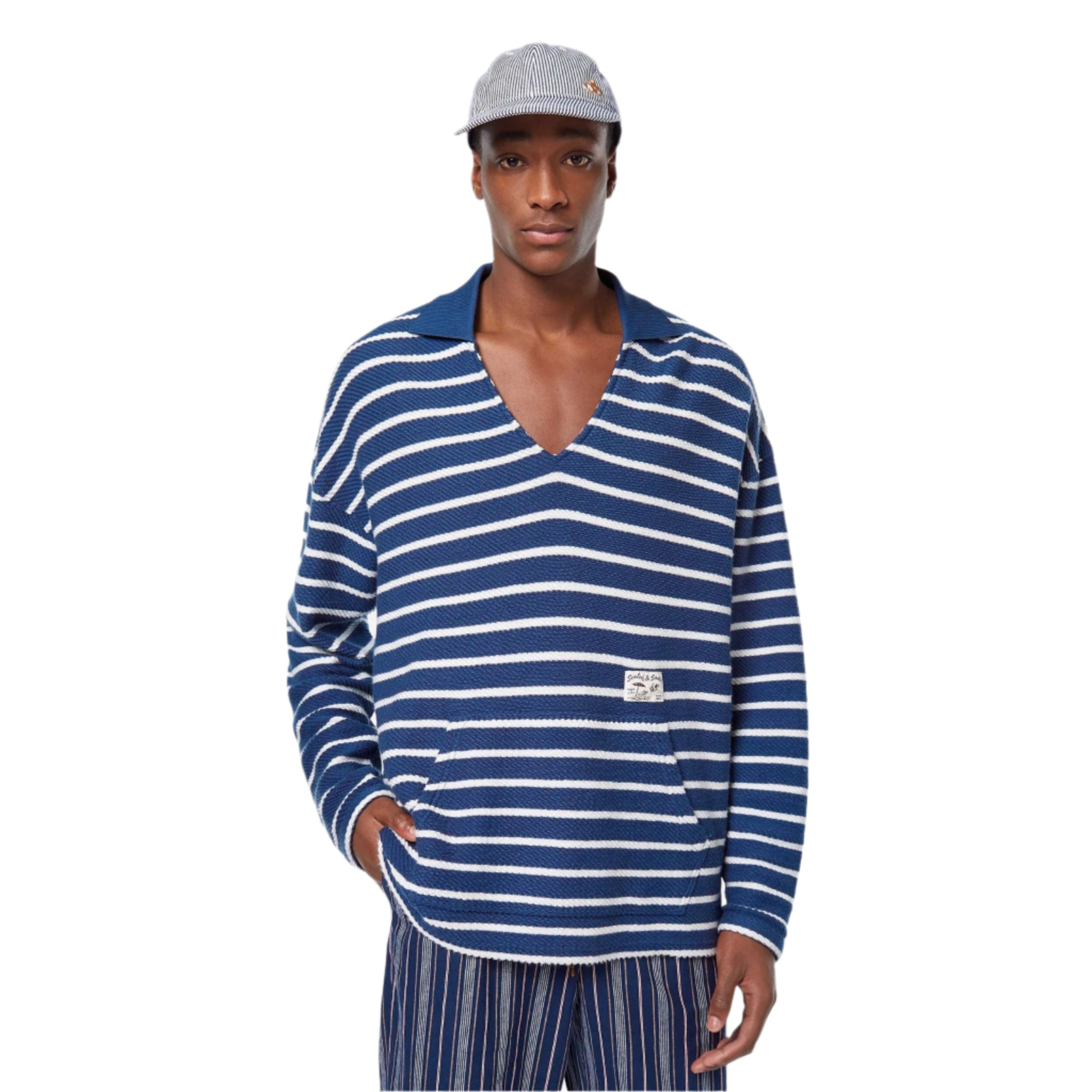 Blue Loose Fit Loop Terry Sweatshirt