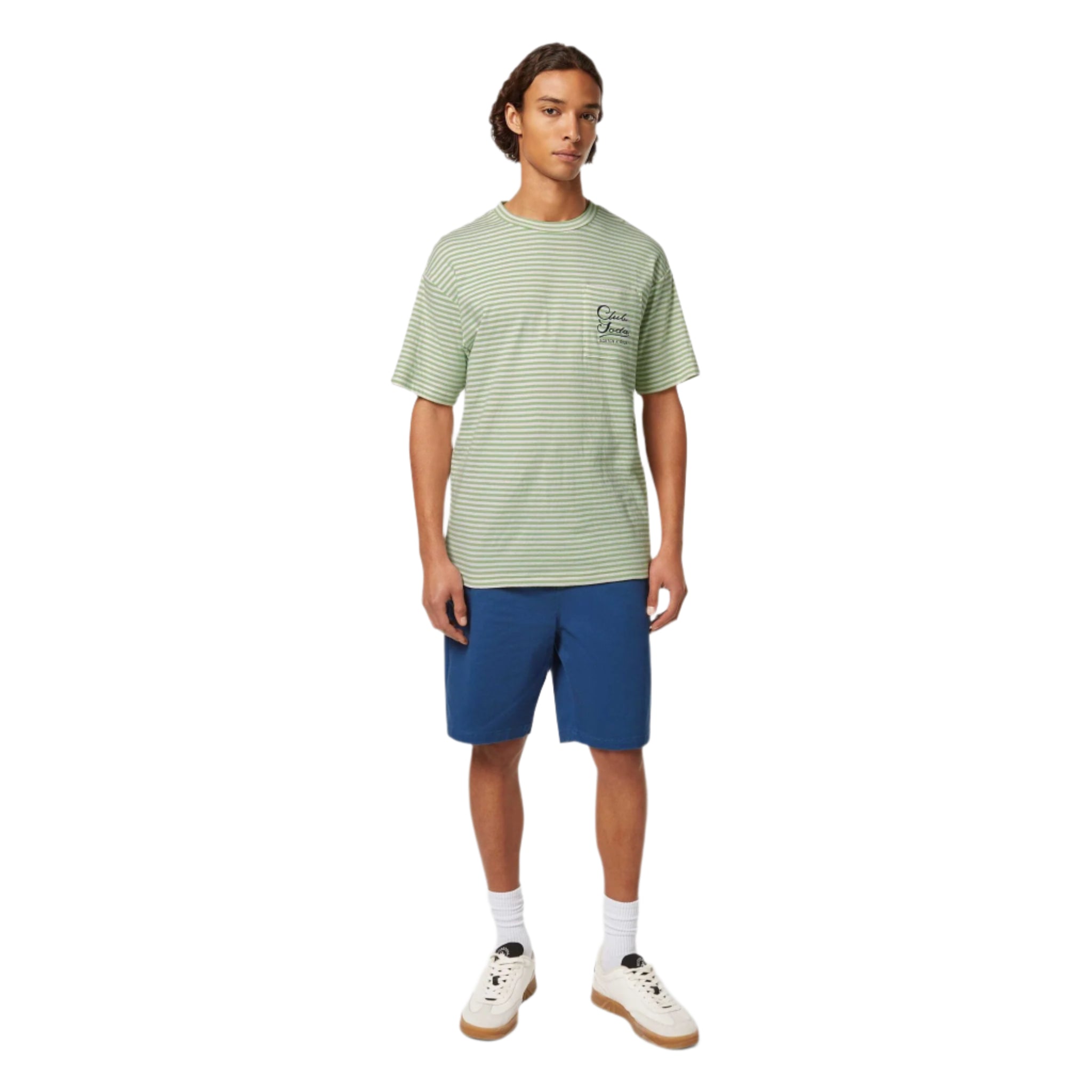 Green Relaxed-Fit Double Face Jersey Pocket T-Shirt