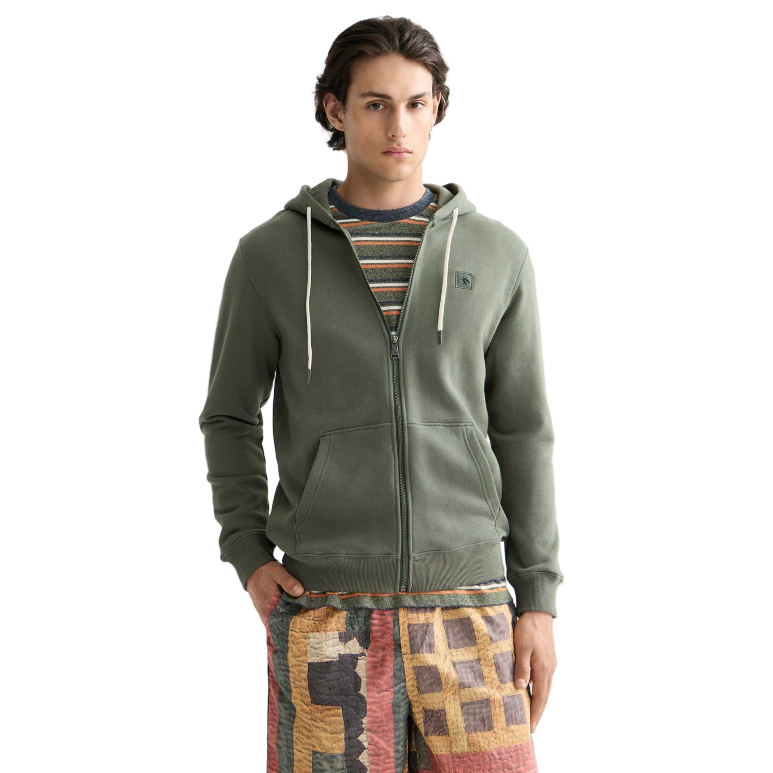 Full Zip Logo Hoodie - Dark Green