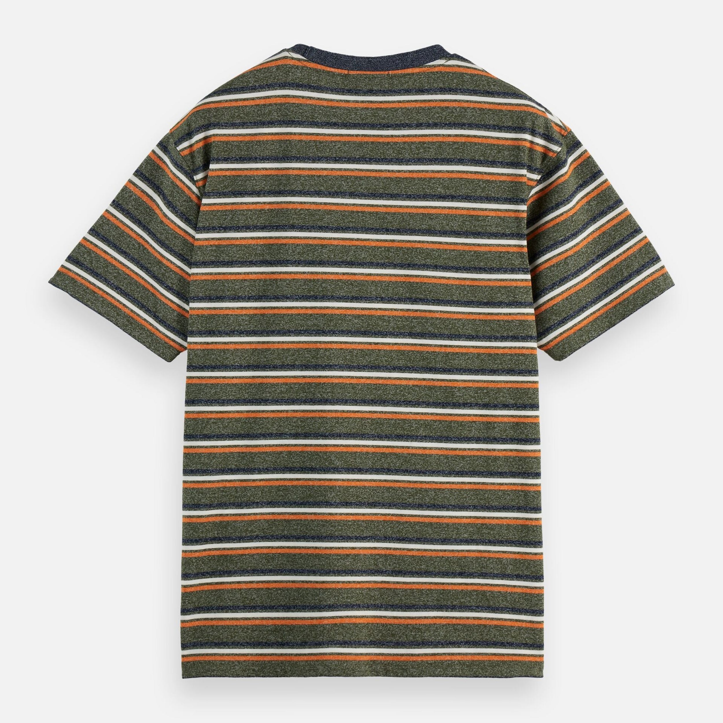 Relaxed Fit Yarn Dye Stripe T-Shirt - Green