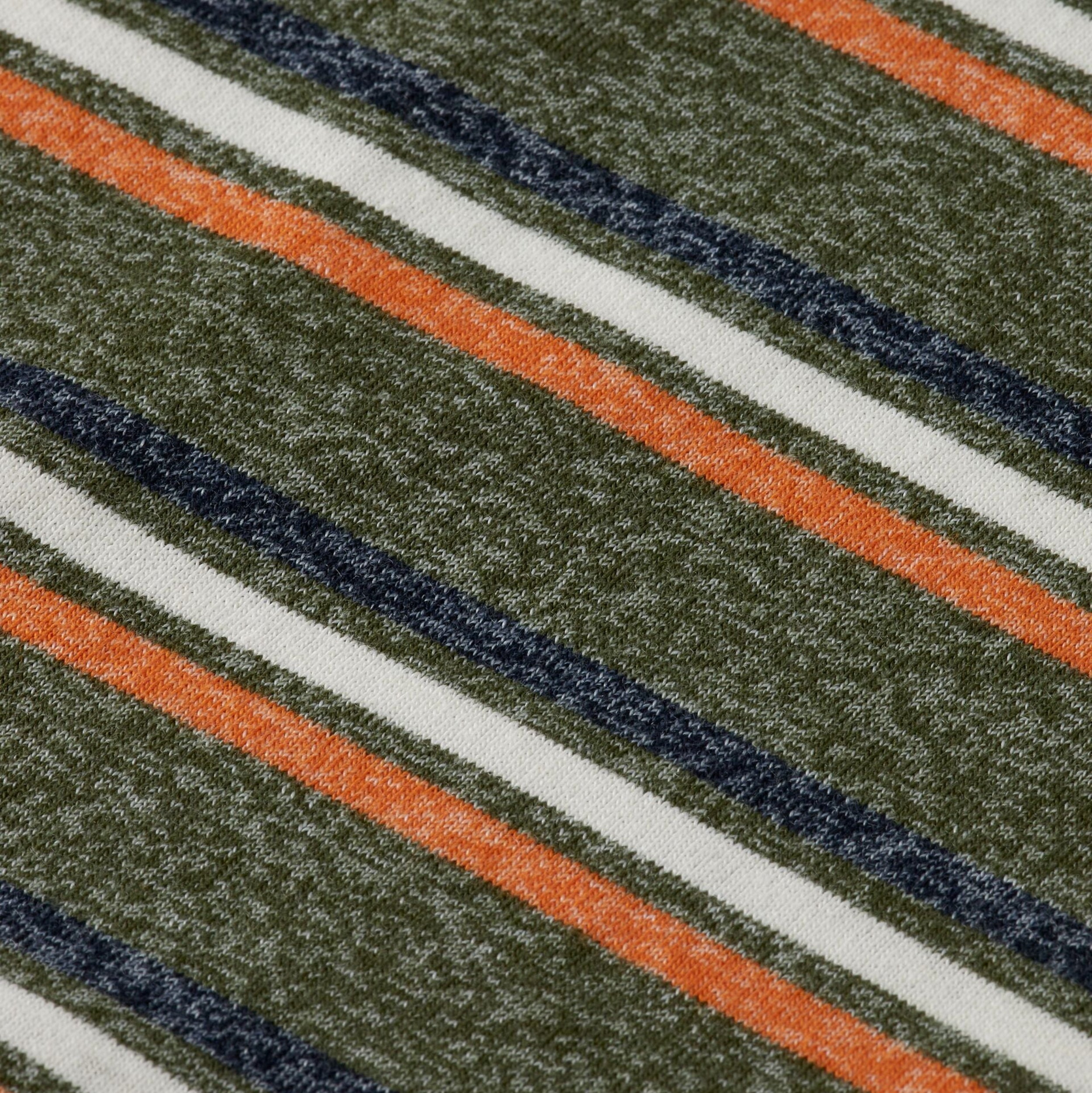 Relaxed Fit Yarn Dye Stripe T-Shirt - Green