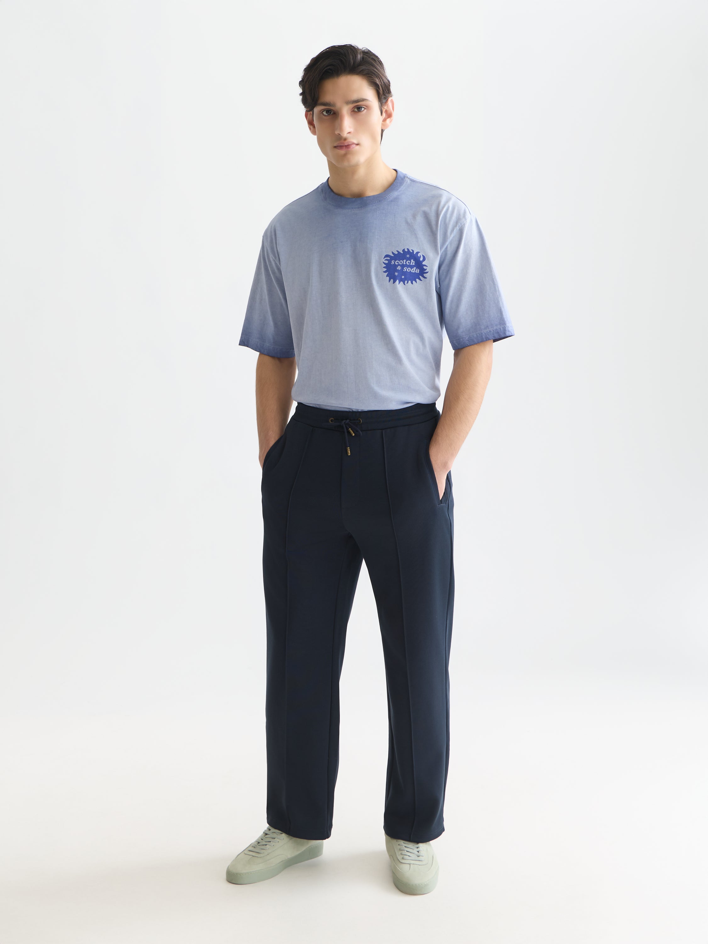 Interlock Relaxed Straight Fit Track Pant - Sky Captain