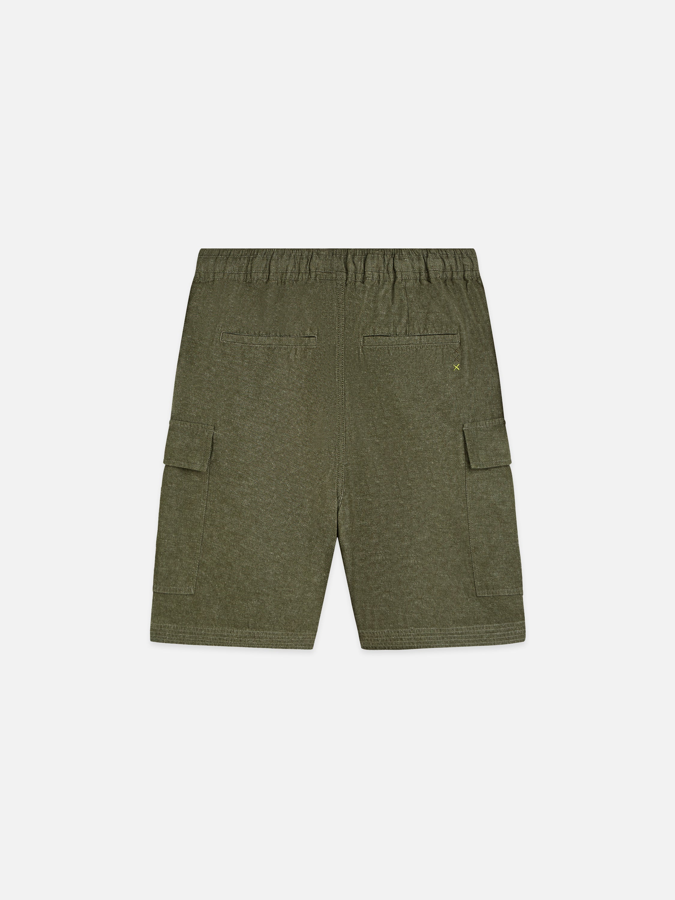 Bermuda cargo coupe décontractée en lin mélangé - Olive Night