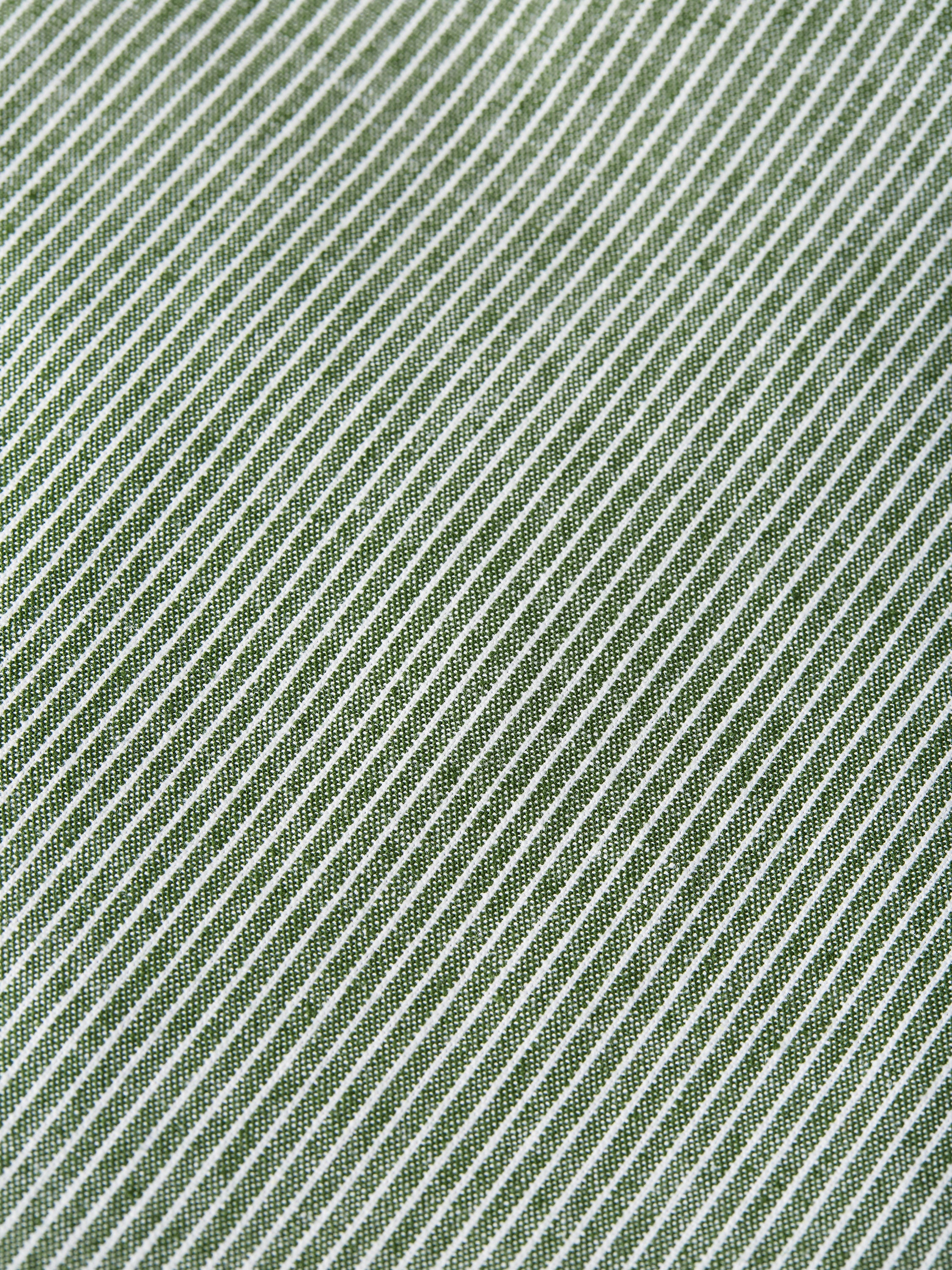 Bermuda coupe classique en coton et lin teint en fil - Rayures vert jardin