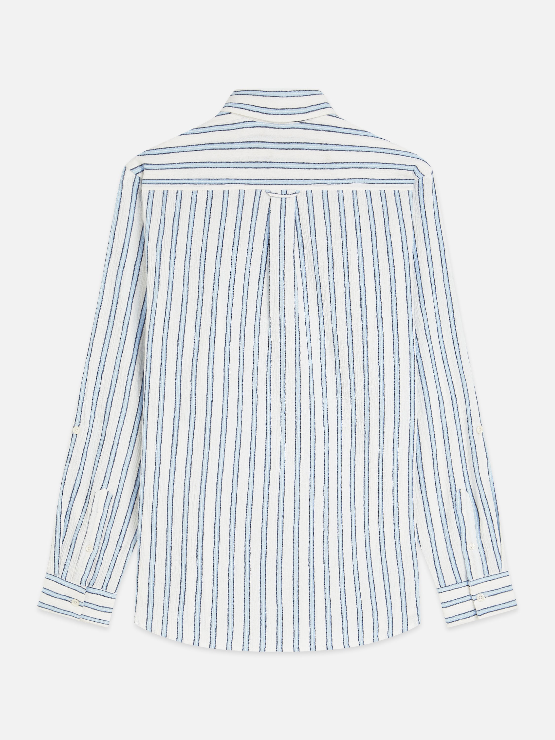 Striped Crinkle Structure Regular Fit Shirt - Windsurfer Stripe