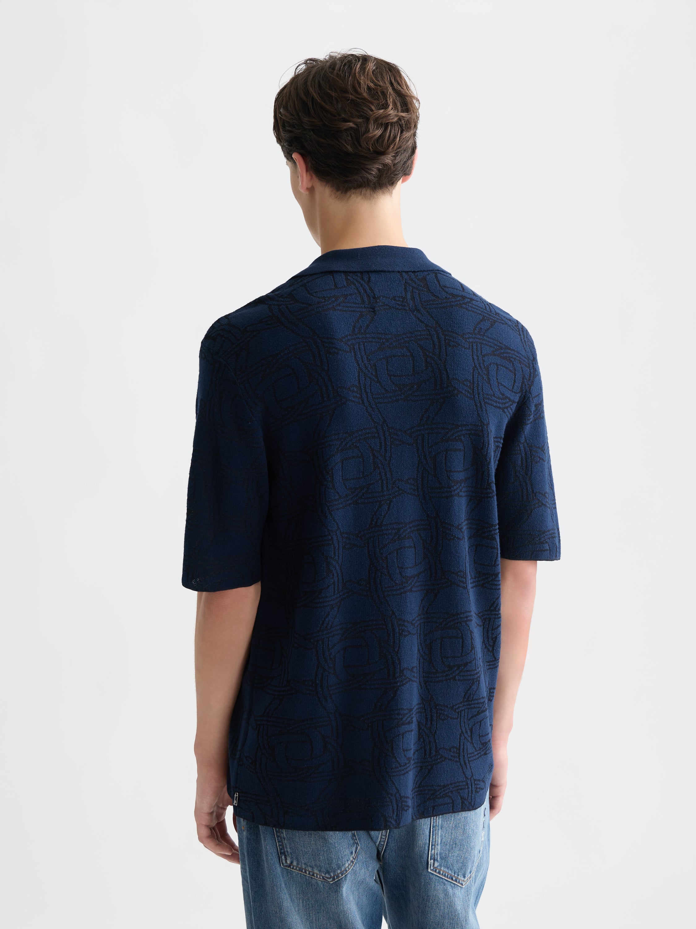 Toneontone Knitted Short Sleeve Shirt - Horseshoes Infinity