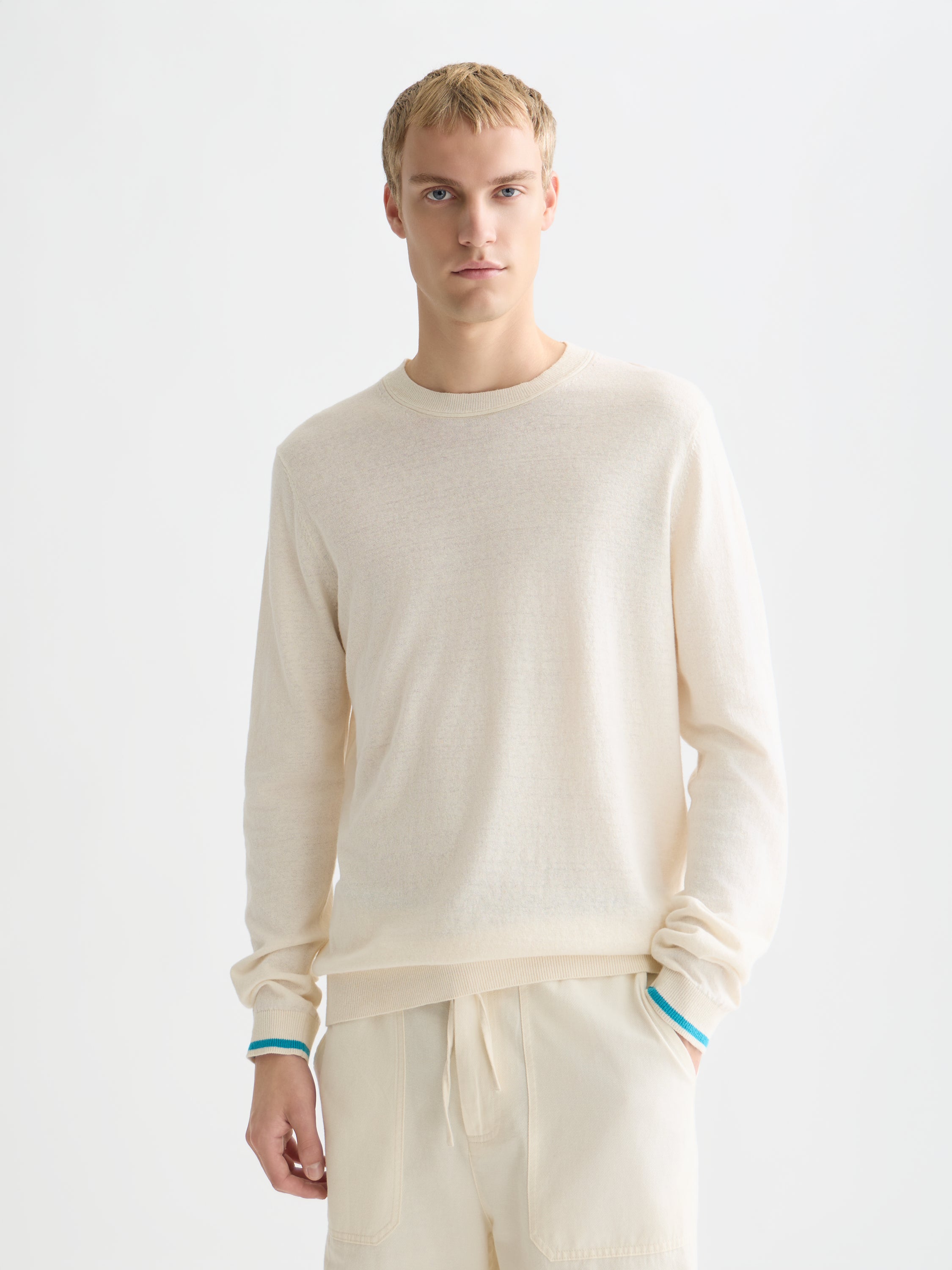 Linenblend Regular Fit Pullover - Eggnog