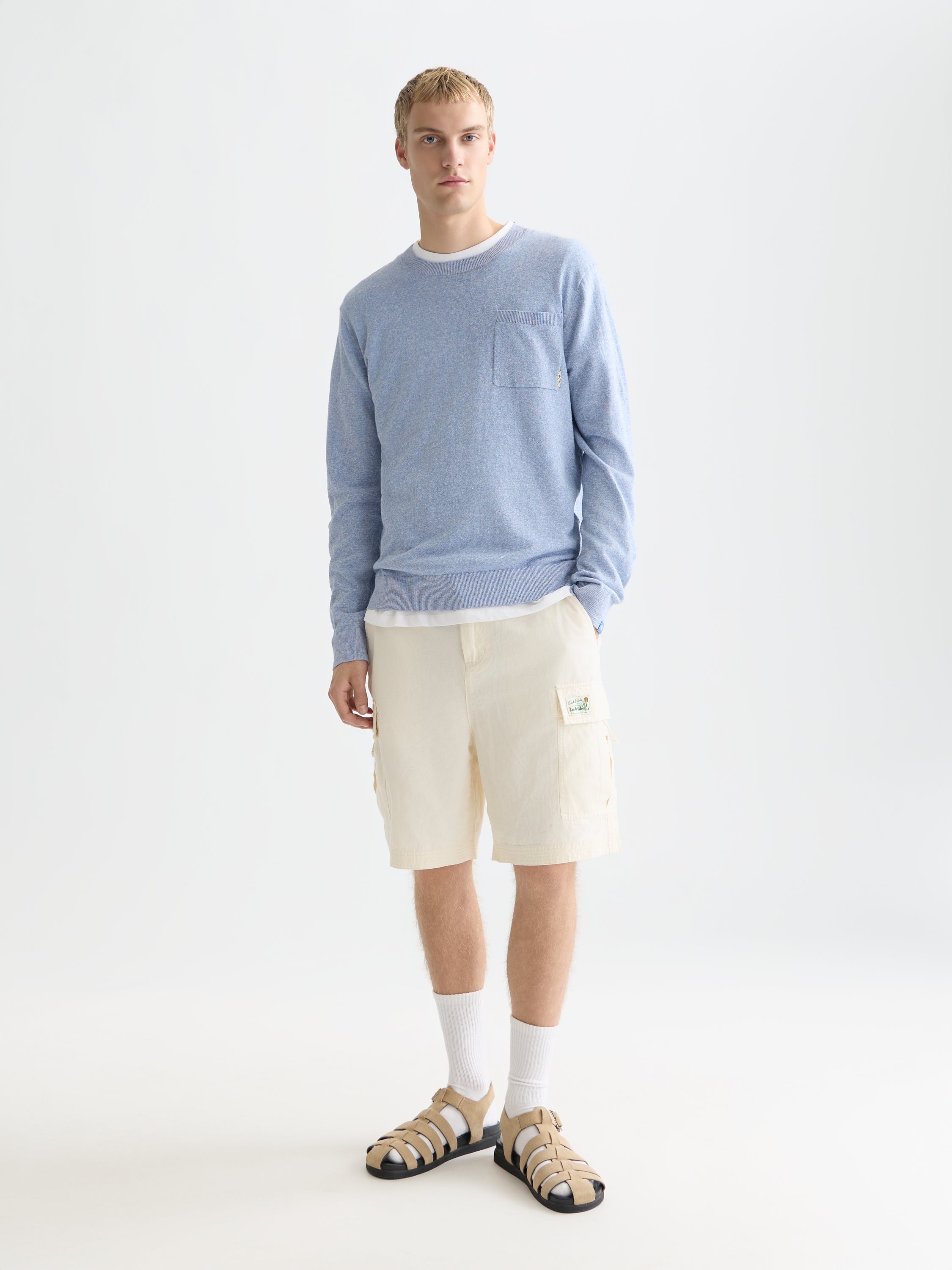 Linenblend Melange Regular Fit Pullover - Infinity Melange