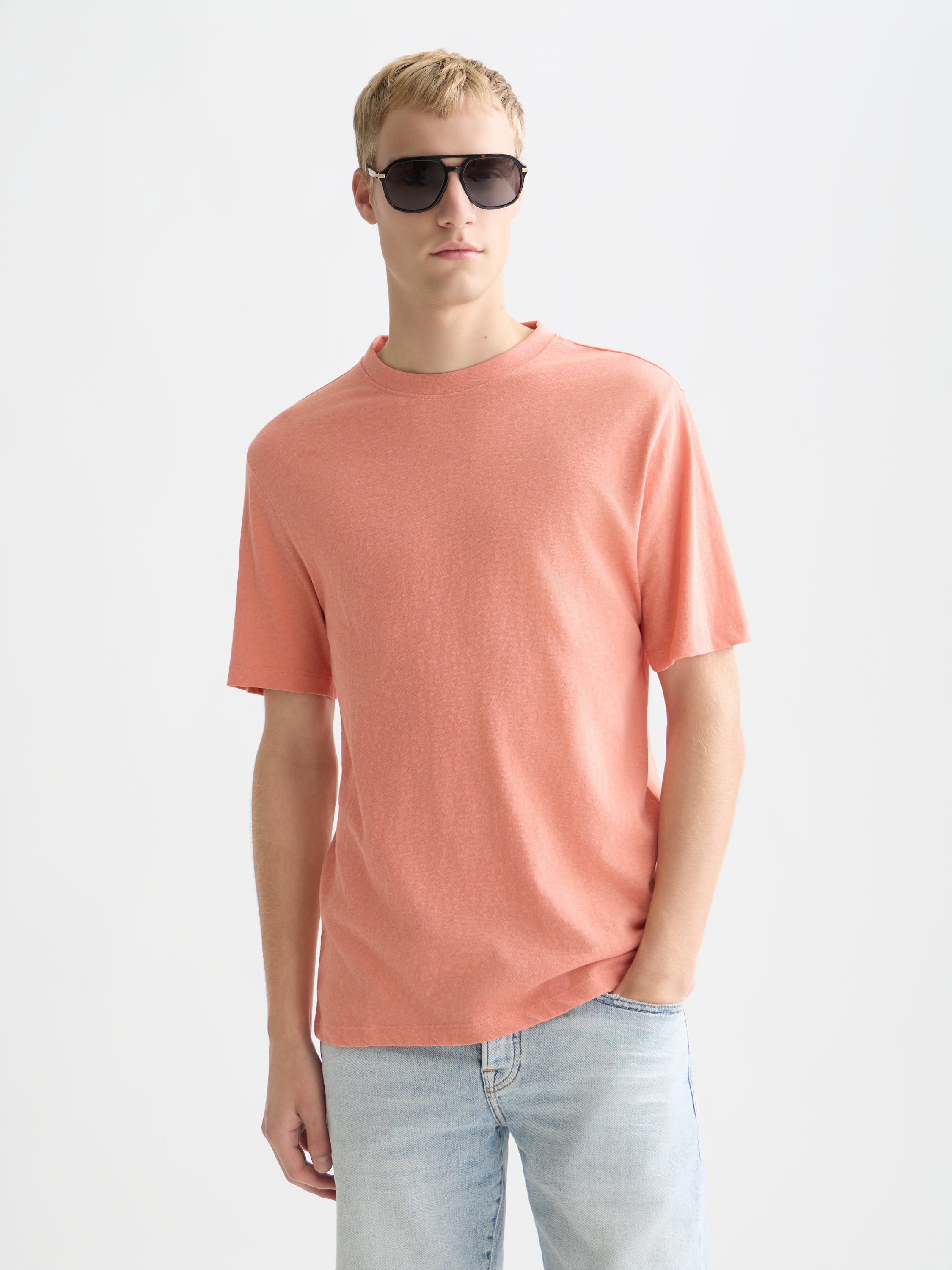 3 Crosses Cottonlinen Regular Fit T-Shirt - Canyon Clay