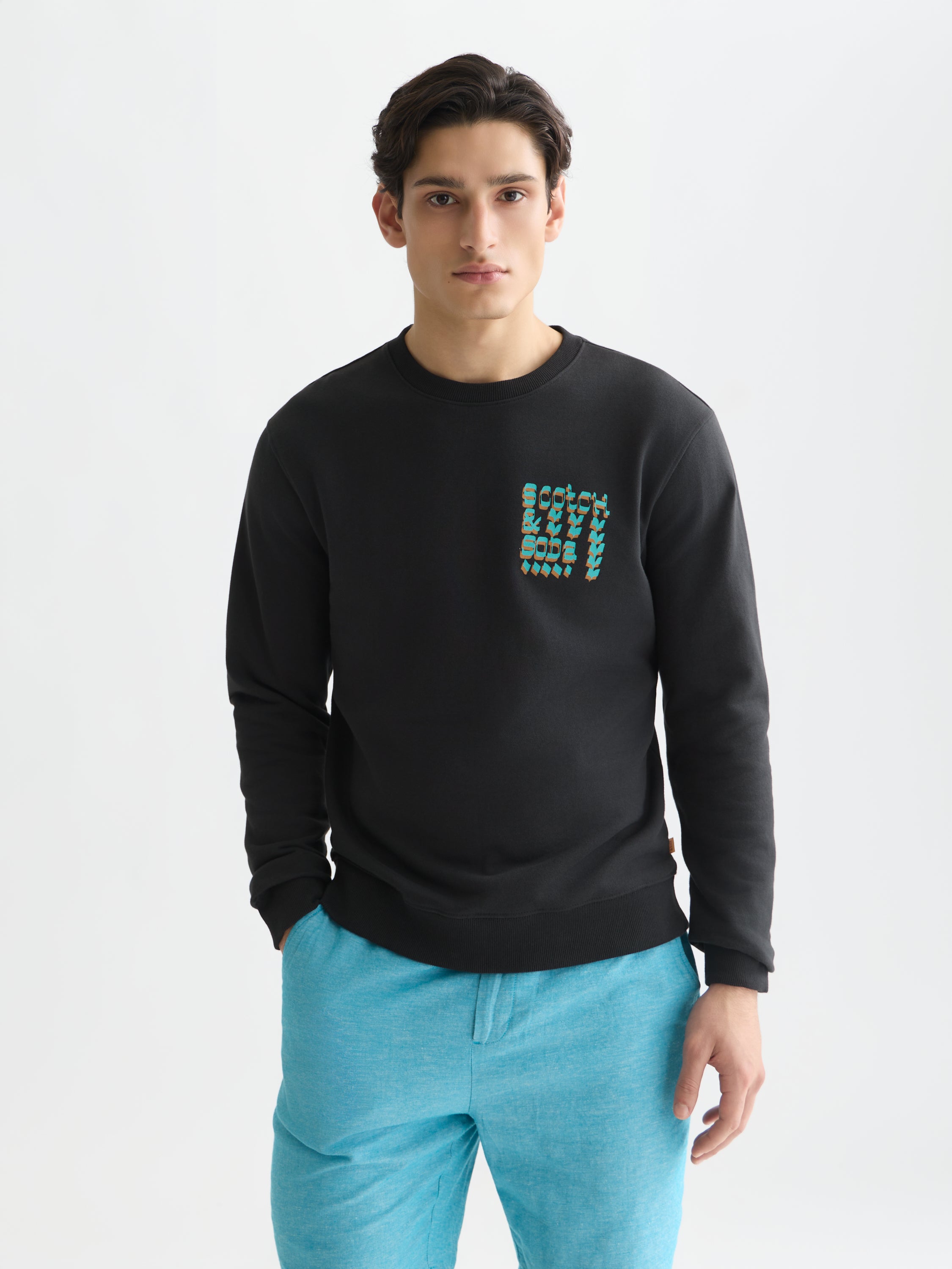 Front And Back Artwork Regular Fit Sweatshirt - Meteorite