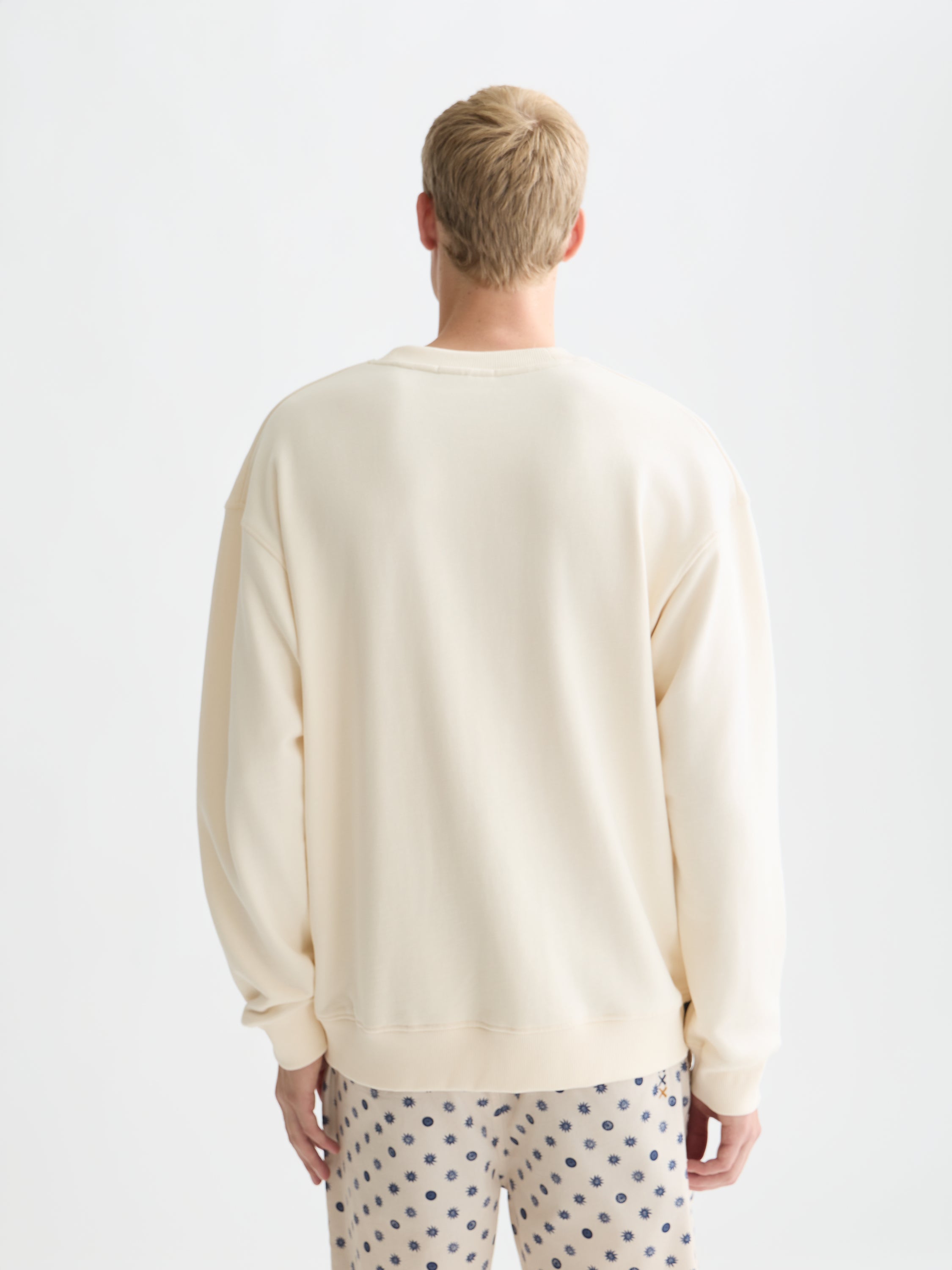 Embroidered Relaxed Fit Sweatshirt - Eggnog
