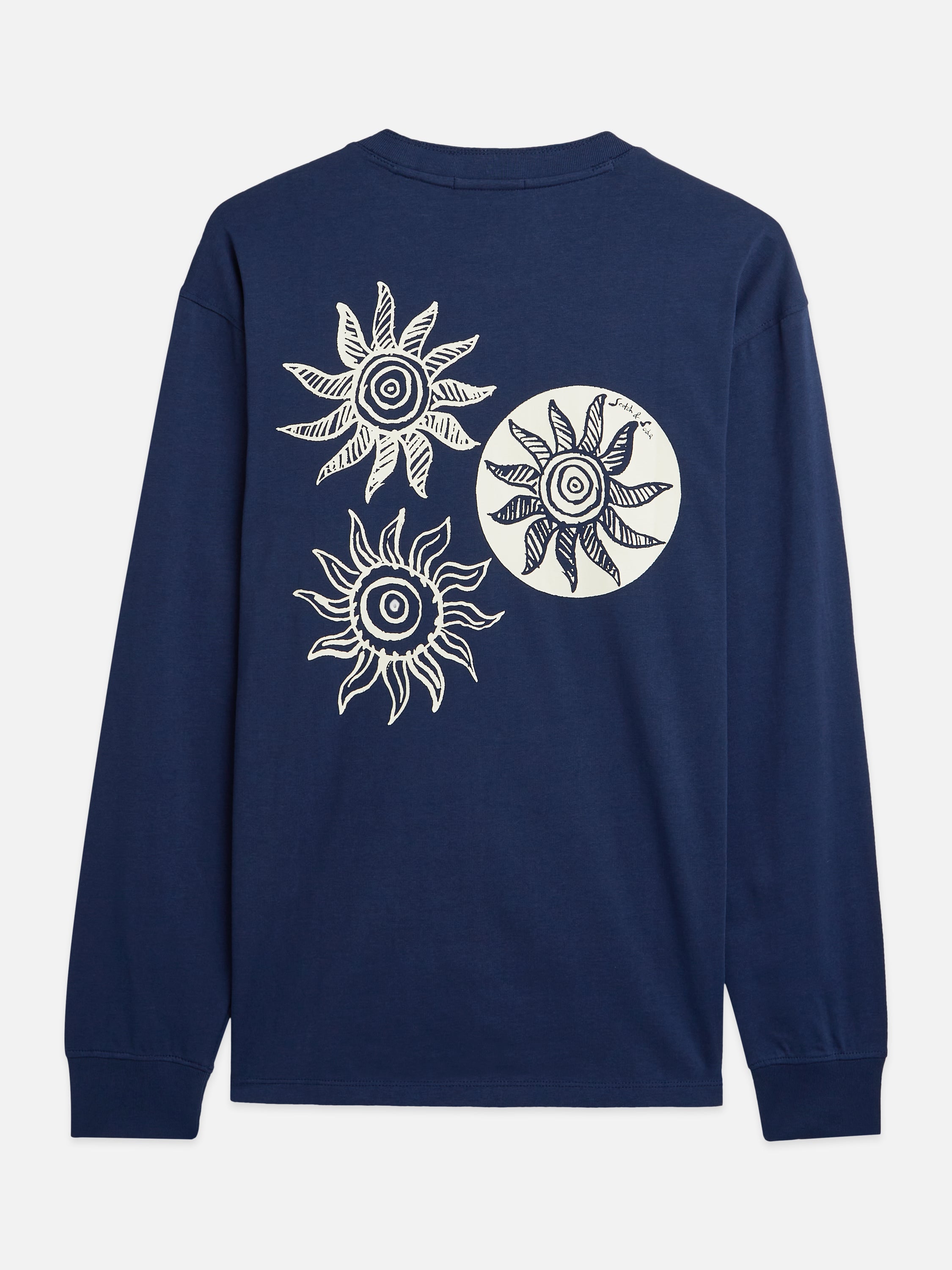 T-shirt à manches longues coupe décontractée avec motif au dos - Bleu concours
