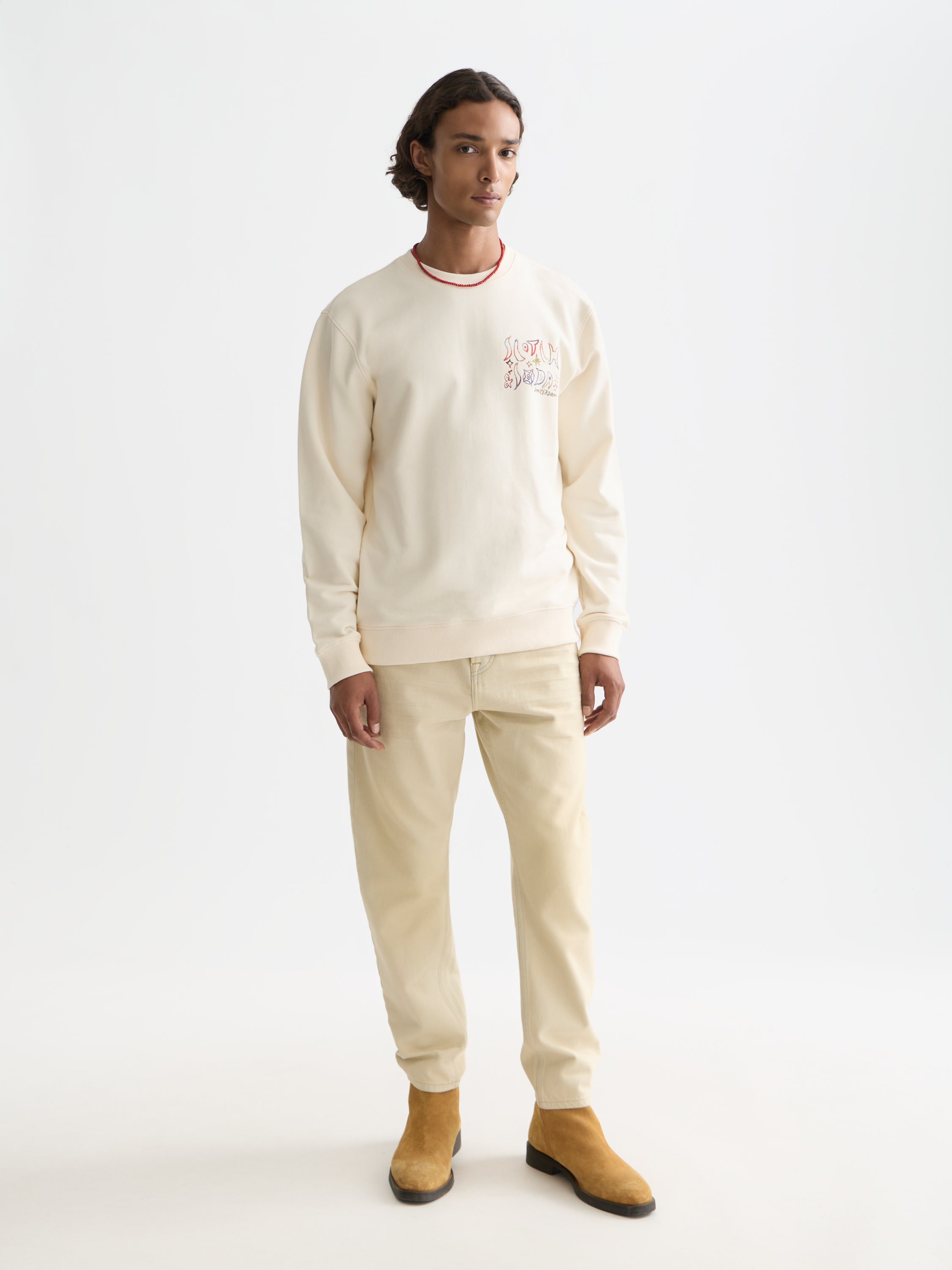 Front And Back Artwork Regularfit Sweatshirt - Eggnog