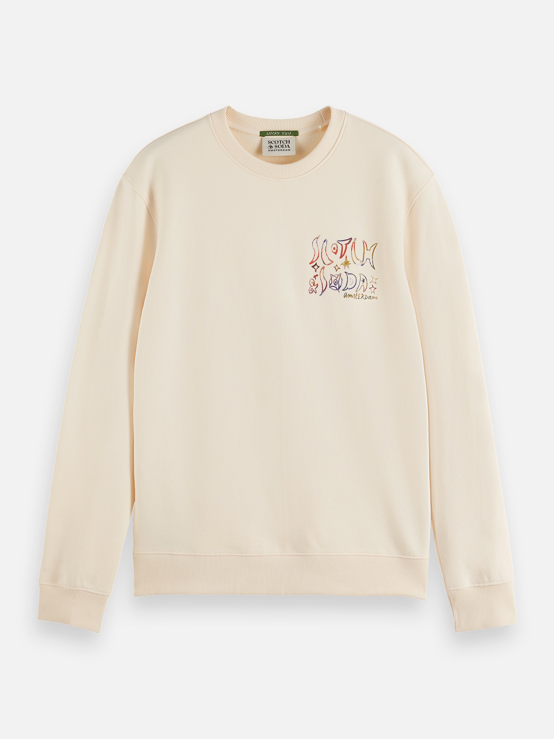 Front And Back Artwork Regularfit Sweatshirt - Eggnog