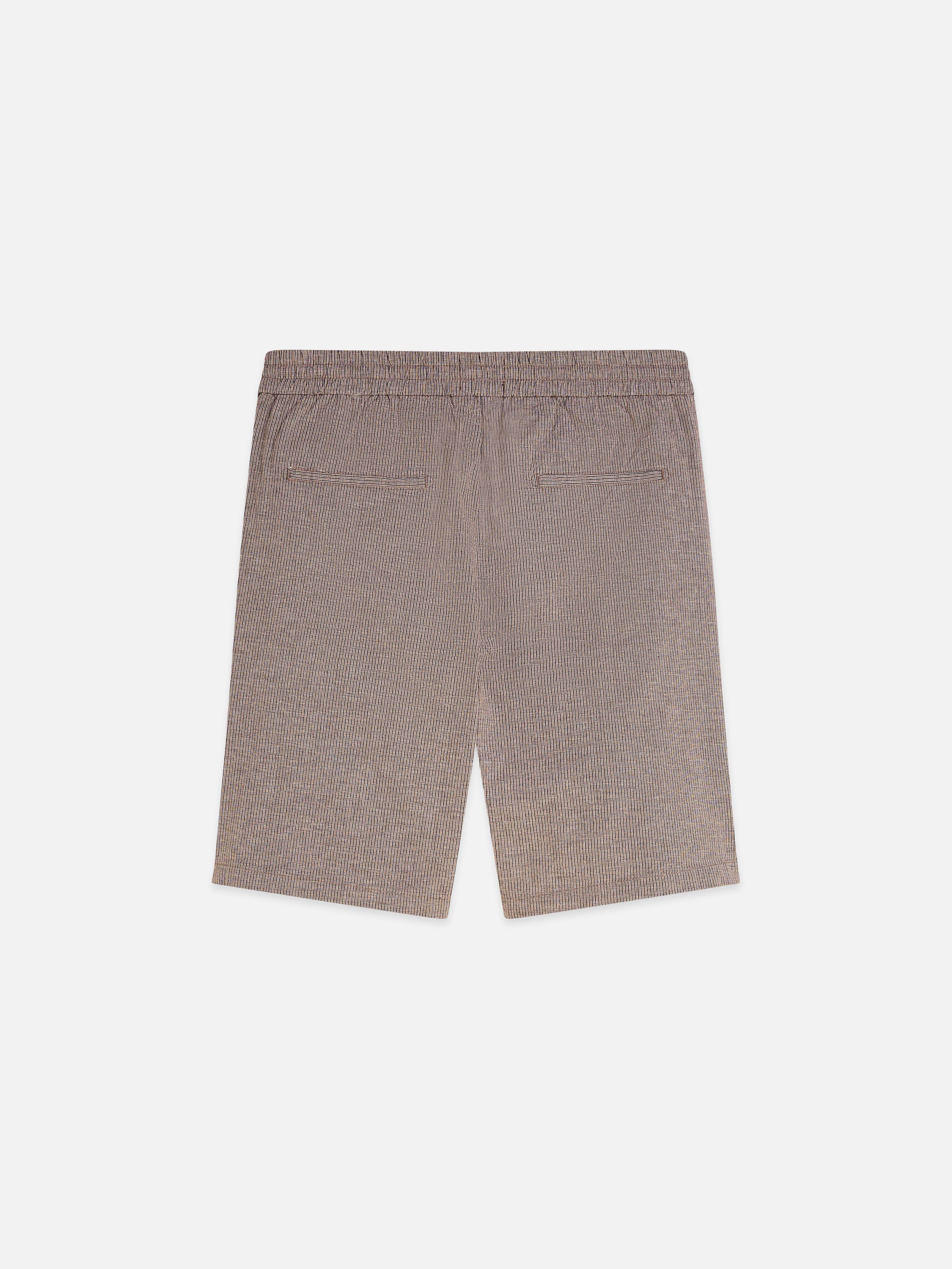 Bermuda coupe classique en coton et lin teint en fil - Cathay Spice Dobby