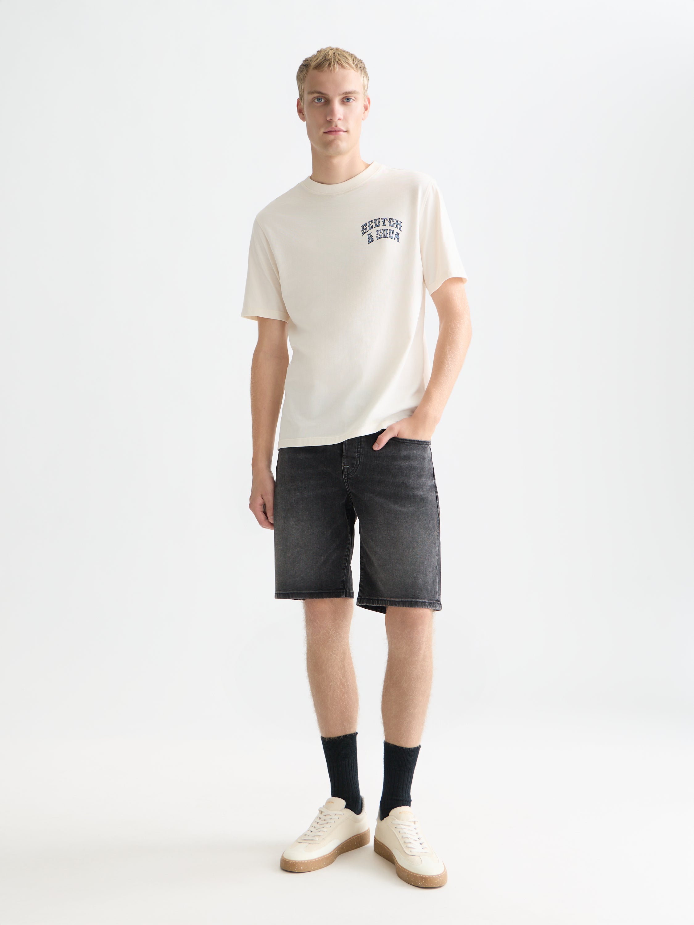Front And Back Artwork Regular Fit T-Shirt - Eggnog