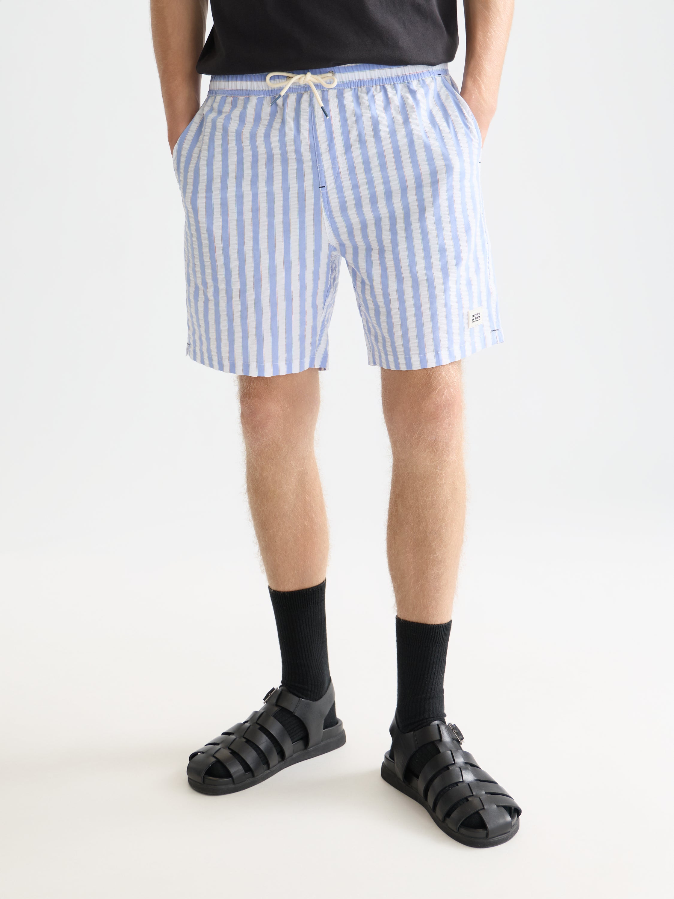 Striped Midlength Swim Shorts - Classic Stripe Infinity