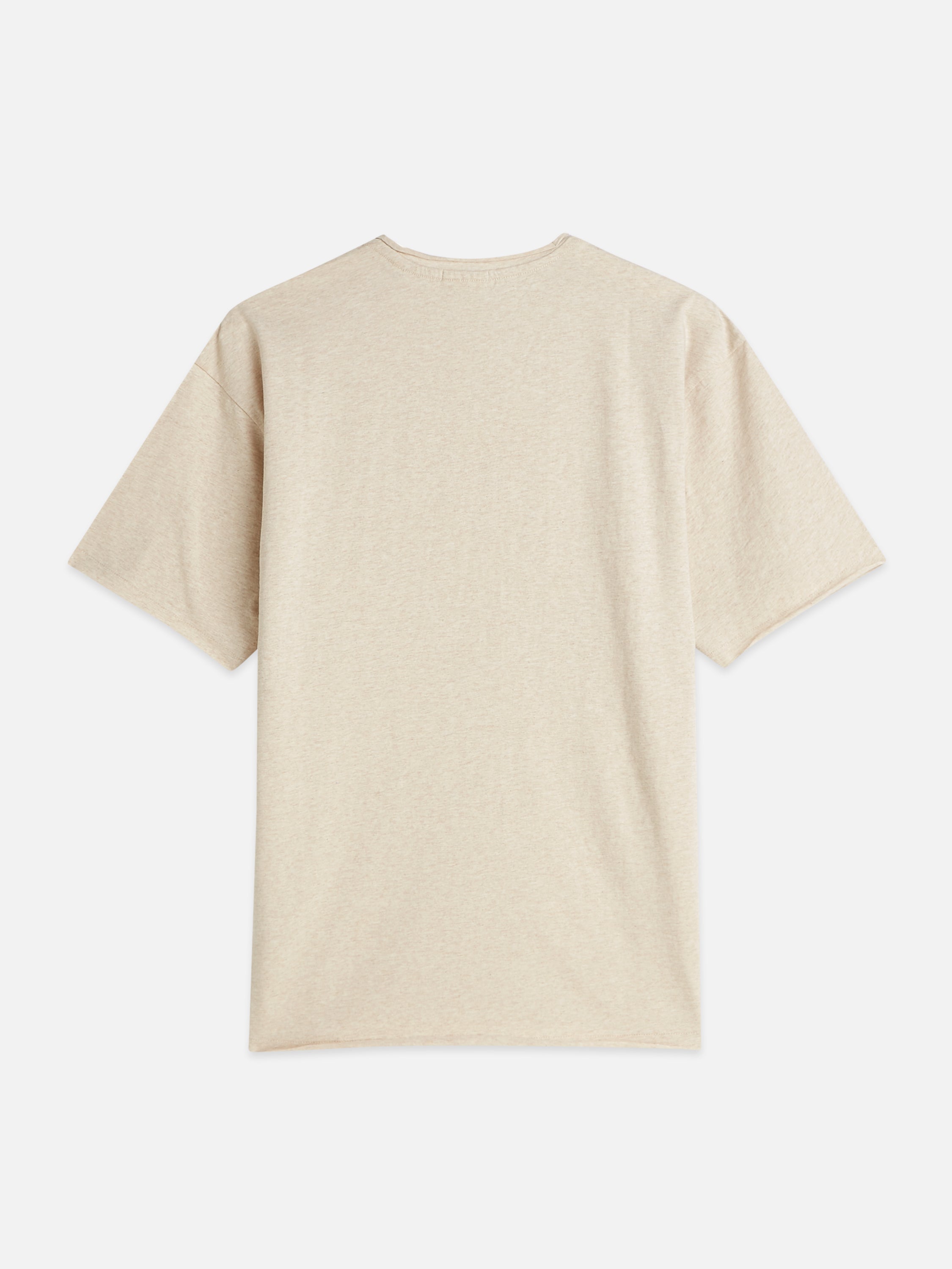 Core Rawedged Relaxed Fit Garmentdyed T-Shirt - Oatmeal Melange