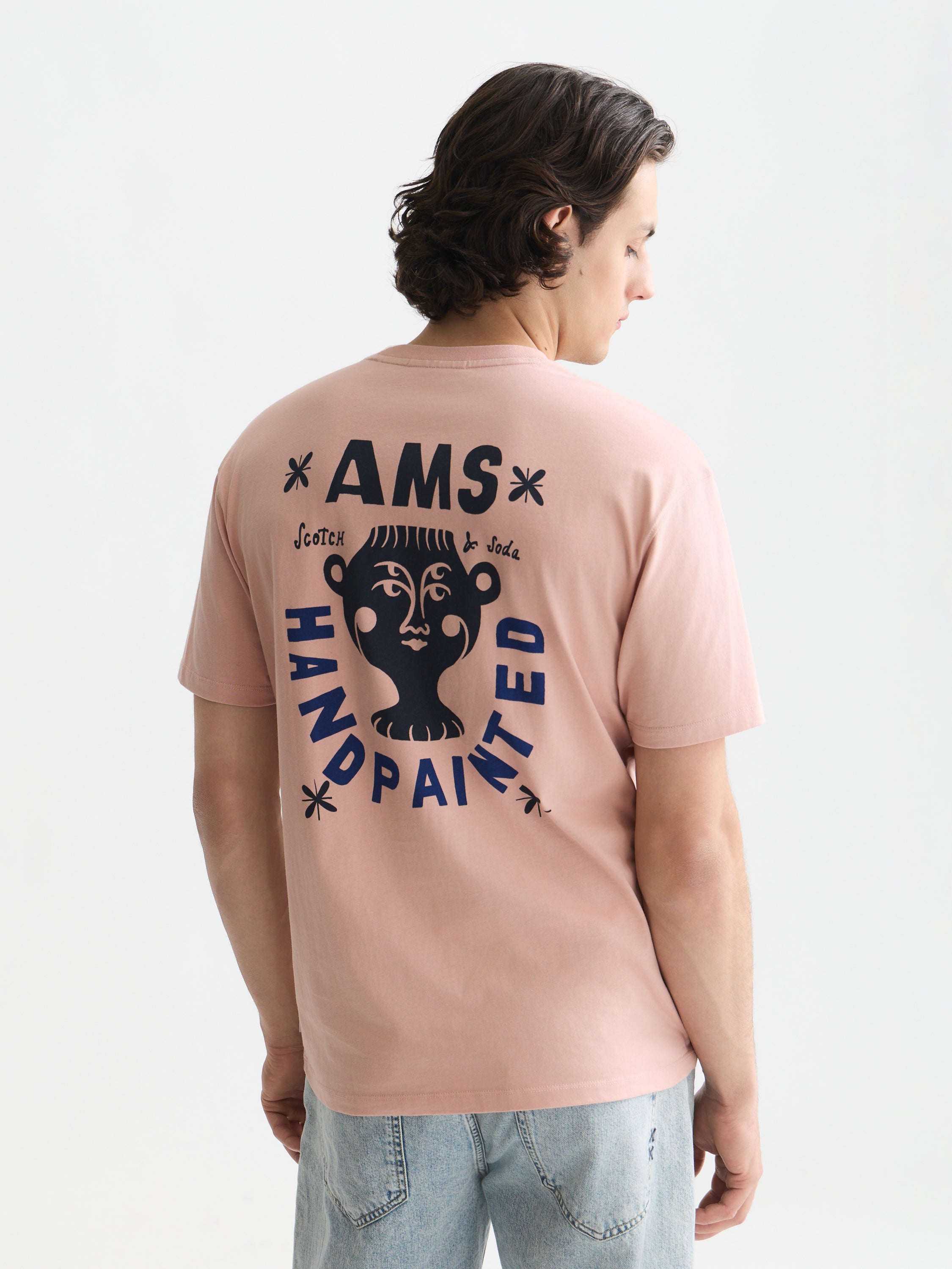 Front And Back Artwork Relaxed Fit T-Shirt - Misty Rose