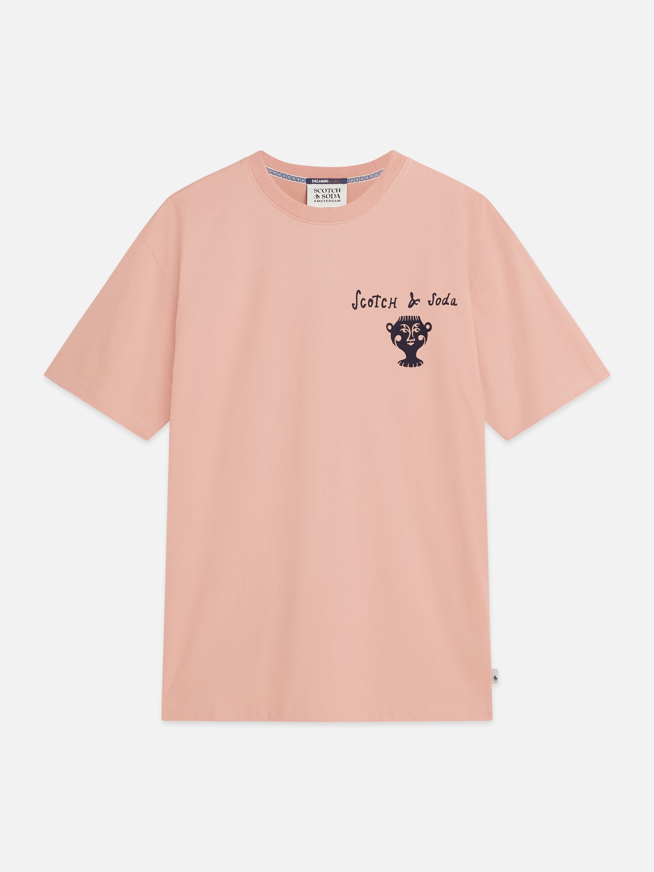 Front And Back Artwork Relaxed Fit T-Shirt - Misty Rose