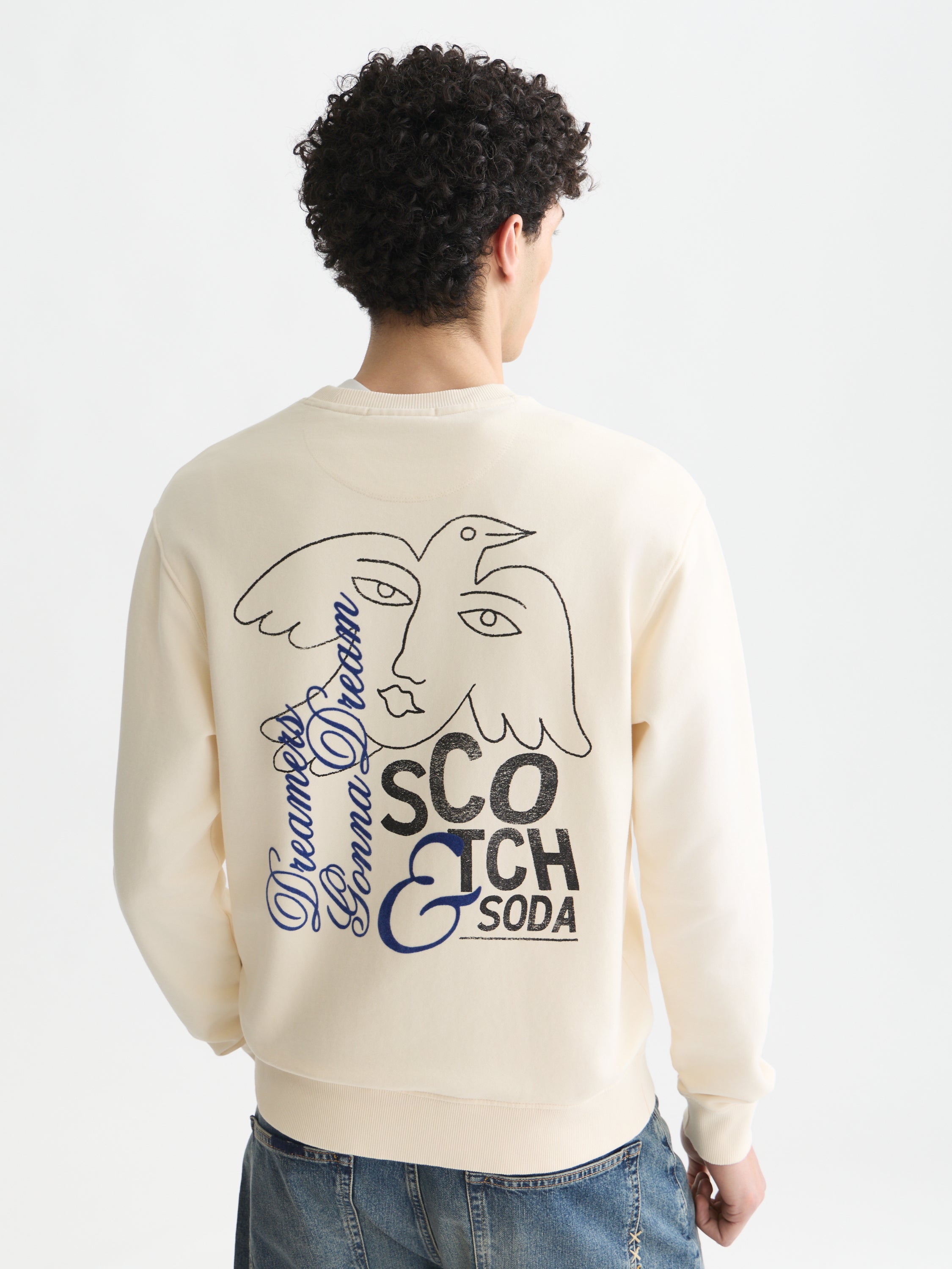 Front And Back Artwork Regular Fit Sweatshirt - White