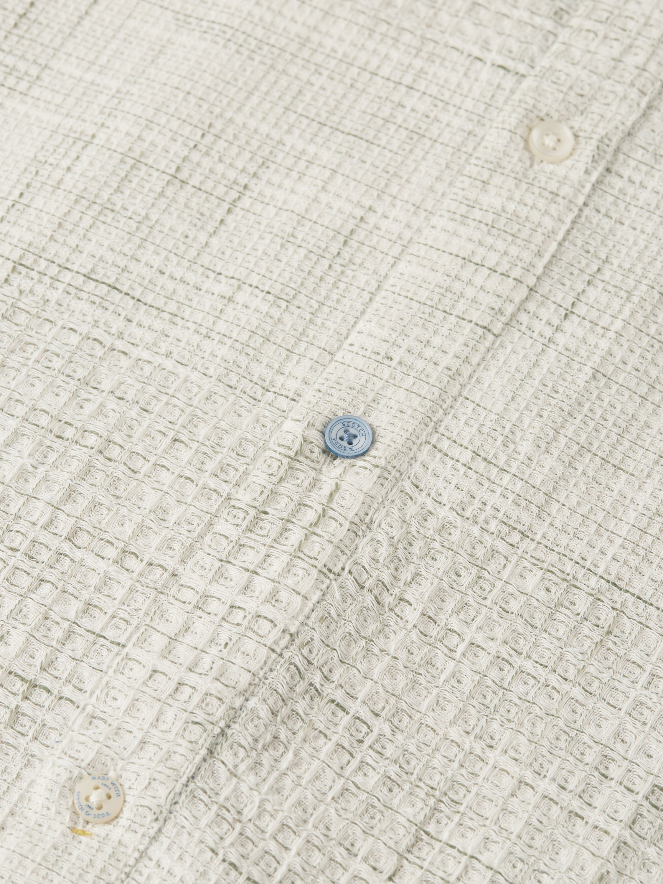 Melange Waffle Regular Fit Shirt - Oil Green
