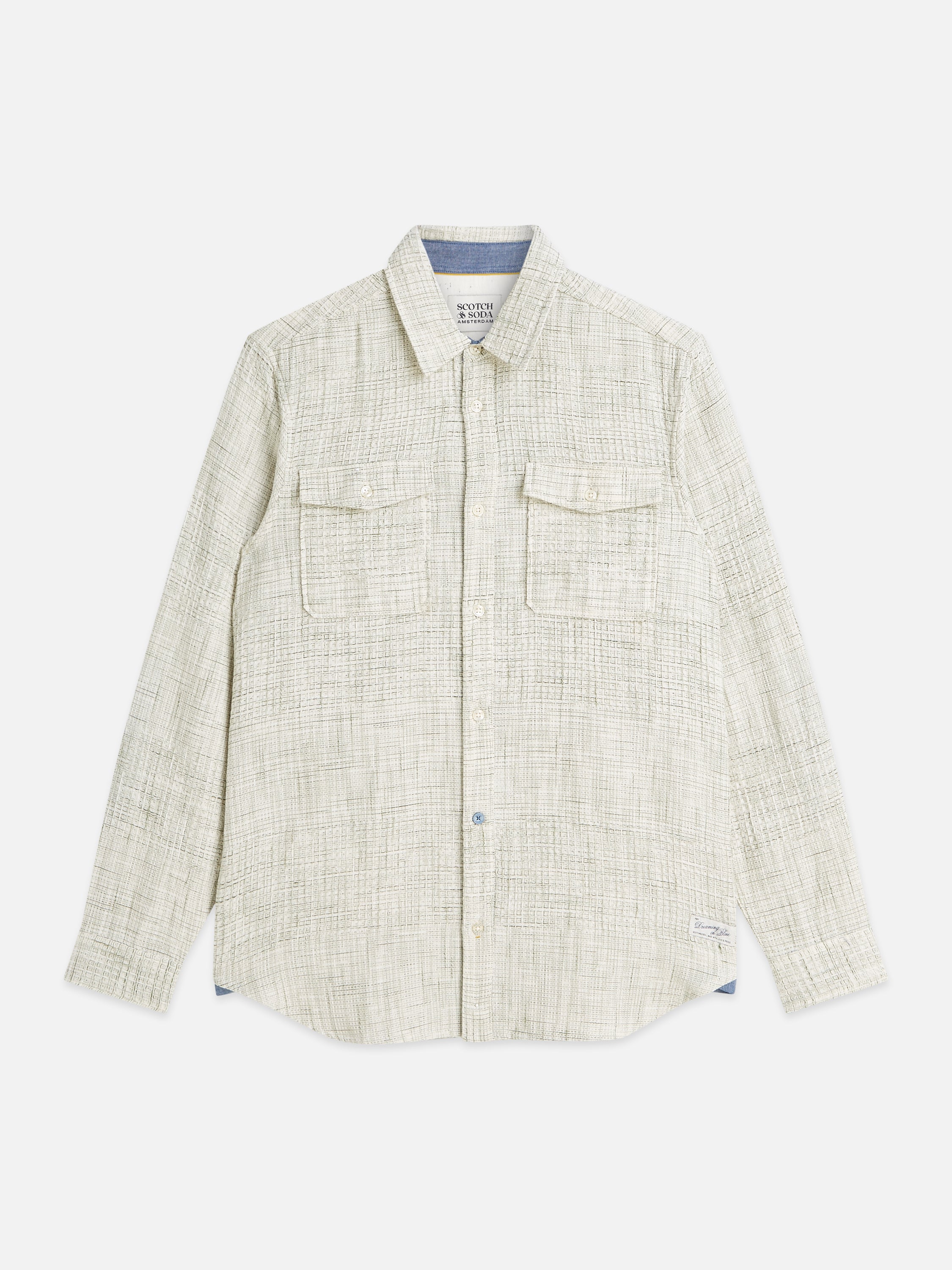Melange Waffle Regular Fit Shirt - Oil Green