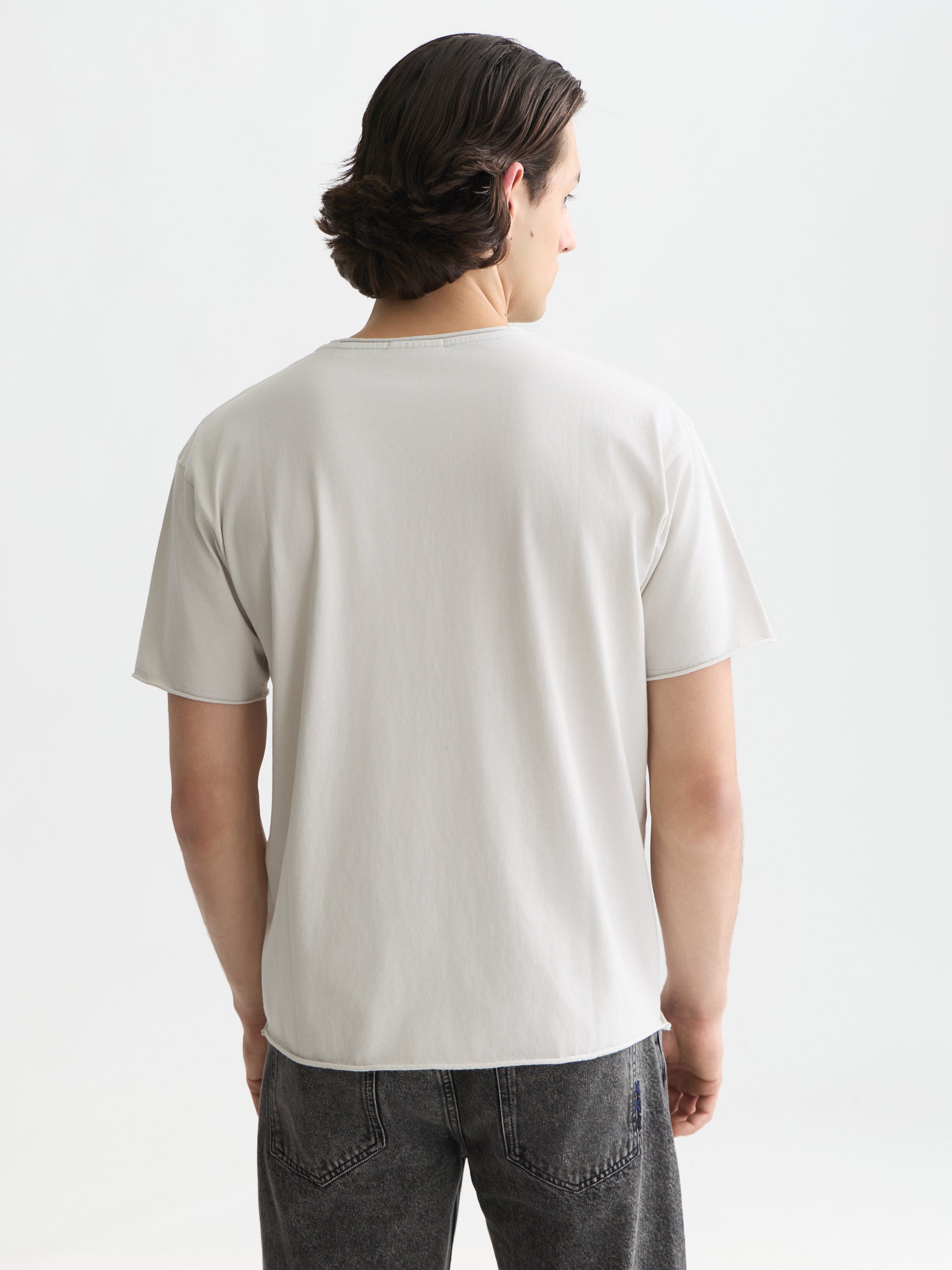 Seasonal Core Raw-Edged Garment-Dyed Relaxed Fit T-Shirt - Grey Dawn