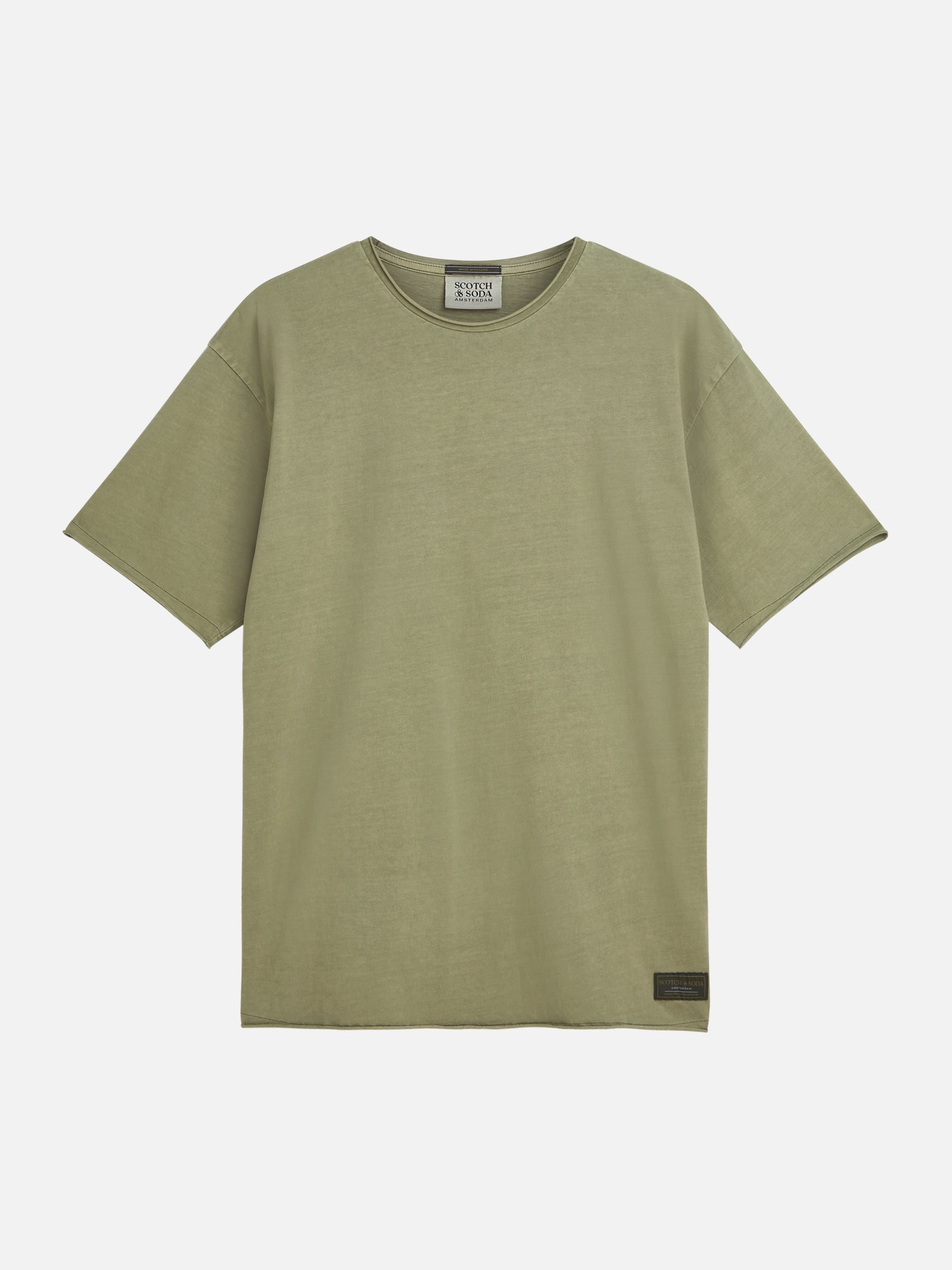 Seasonal Core Raw-Edged Garment-Dyed Relaxed Fit T-Shirt - Oil Green
