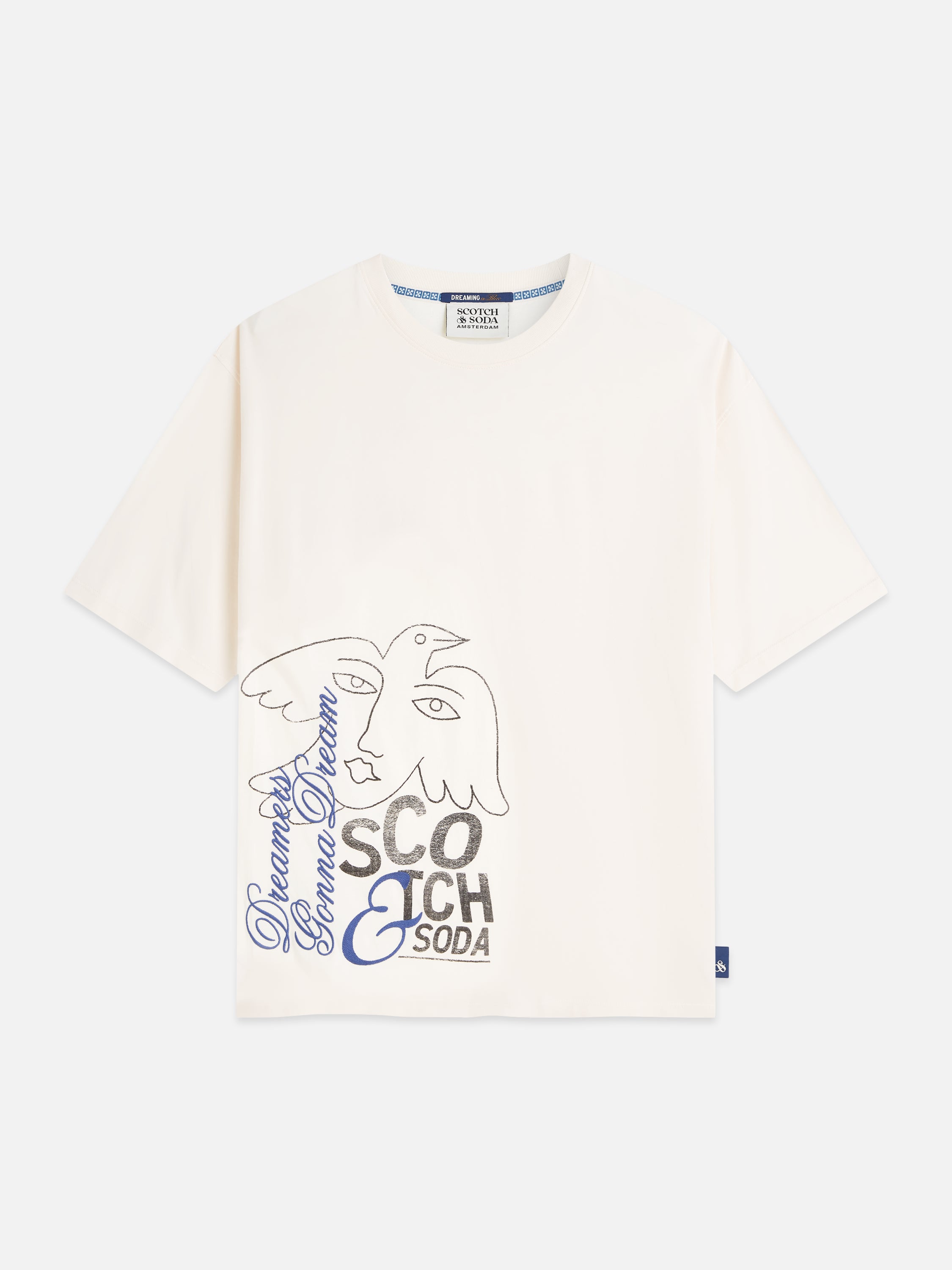 Worked-Out Artwork Loose Fit T-Shirt - Eggnog