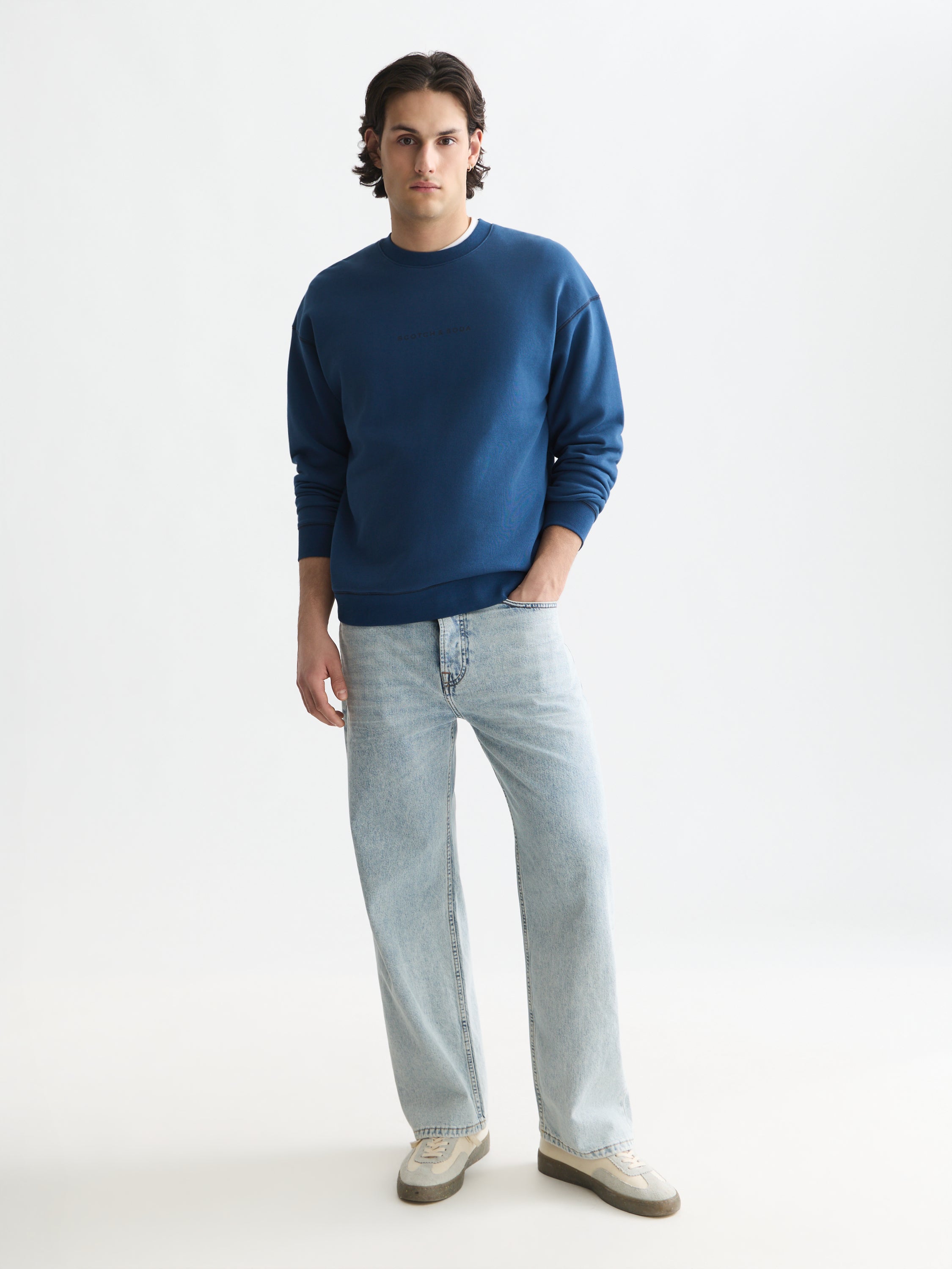 Seasonal Core Front Chest Artwork Relaxed Fit Sweatshirt - Ensign Blue