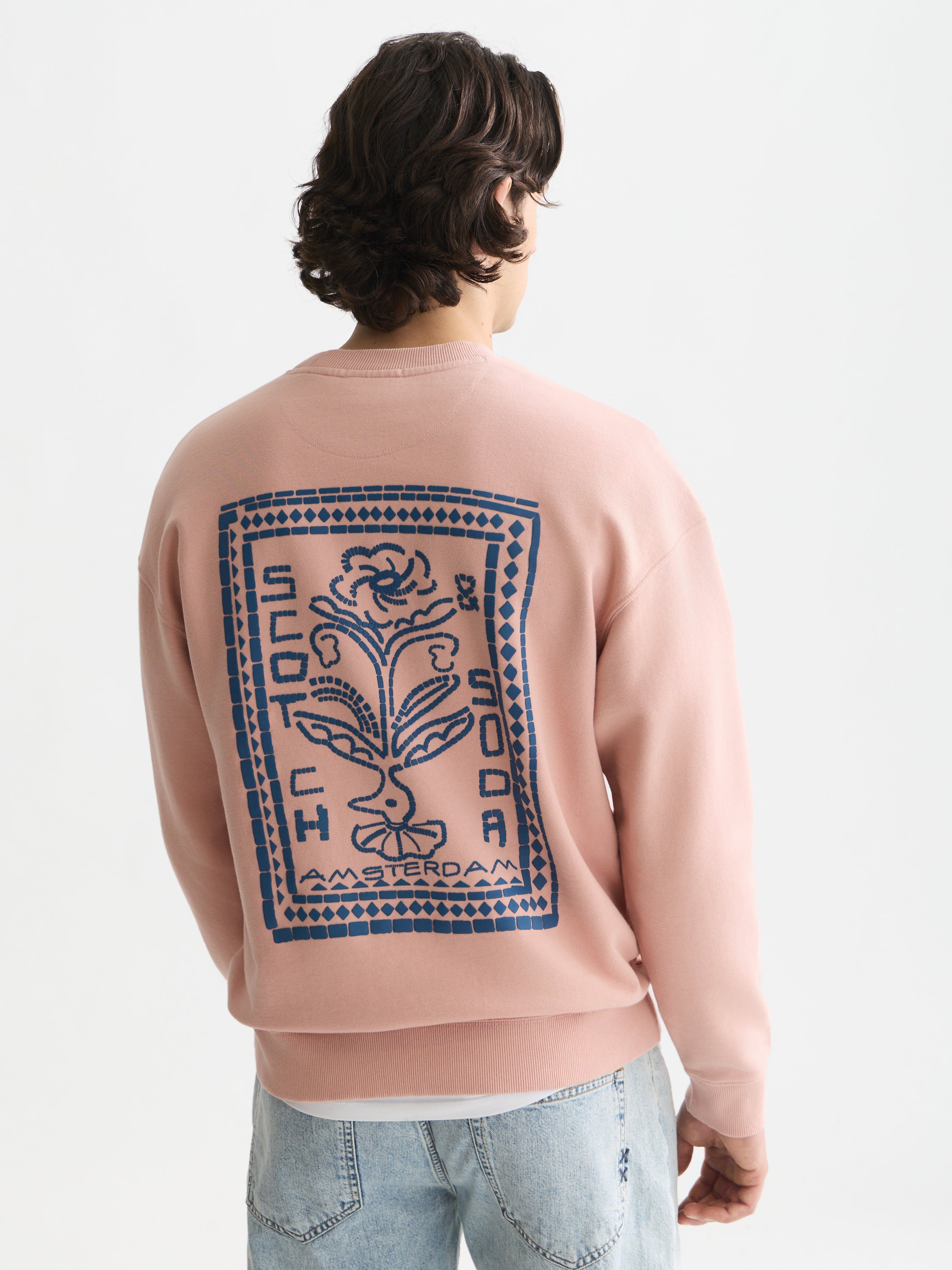 Front And Back Artwork Relaxed Fit Sweatshirt - Misty Rose
