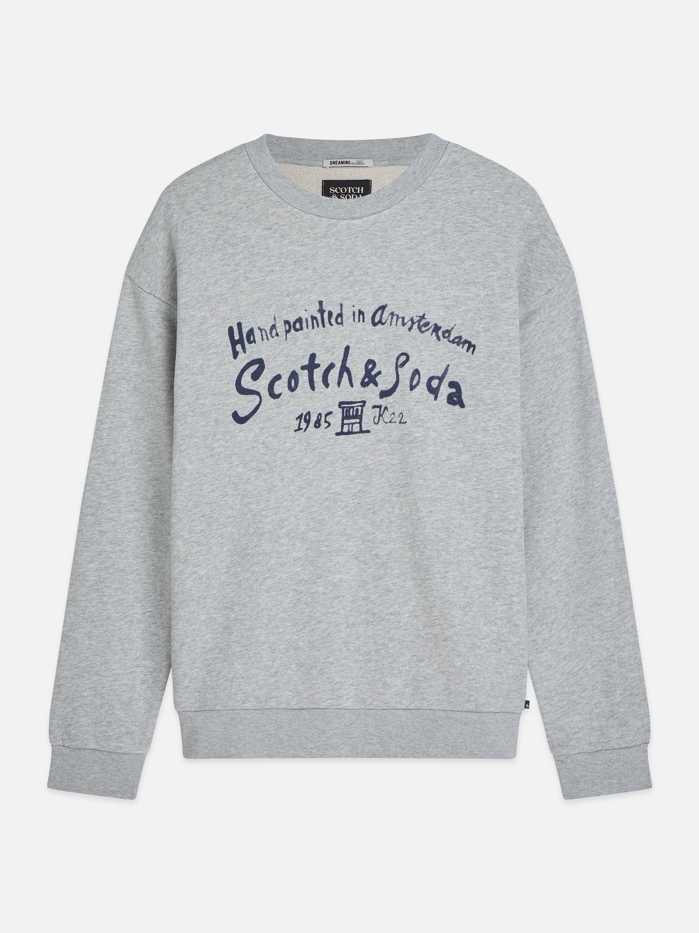 Front Chest Artwork Relaxed Fit Sweatshirt - Grey Melange