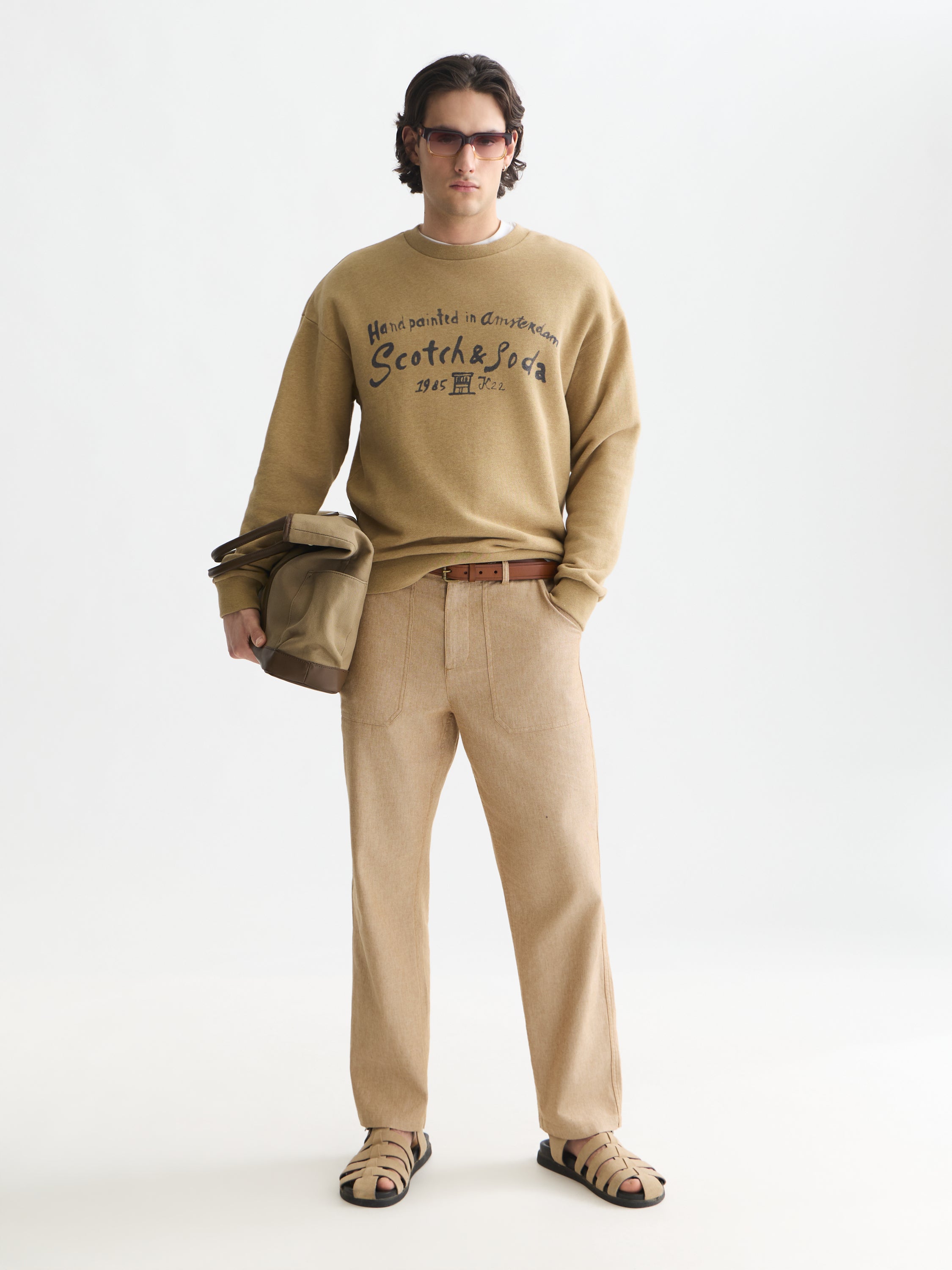 Front Chest Artwork Relaxed Fit Sweatshirt - Dijon Melange