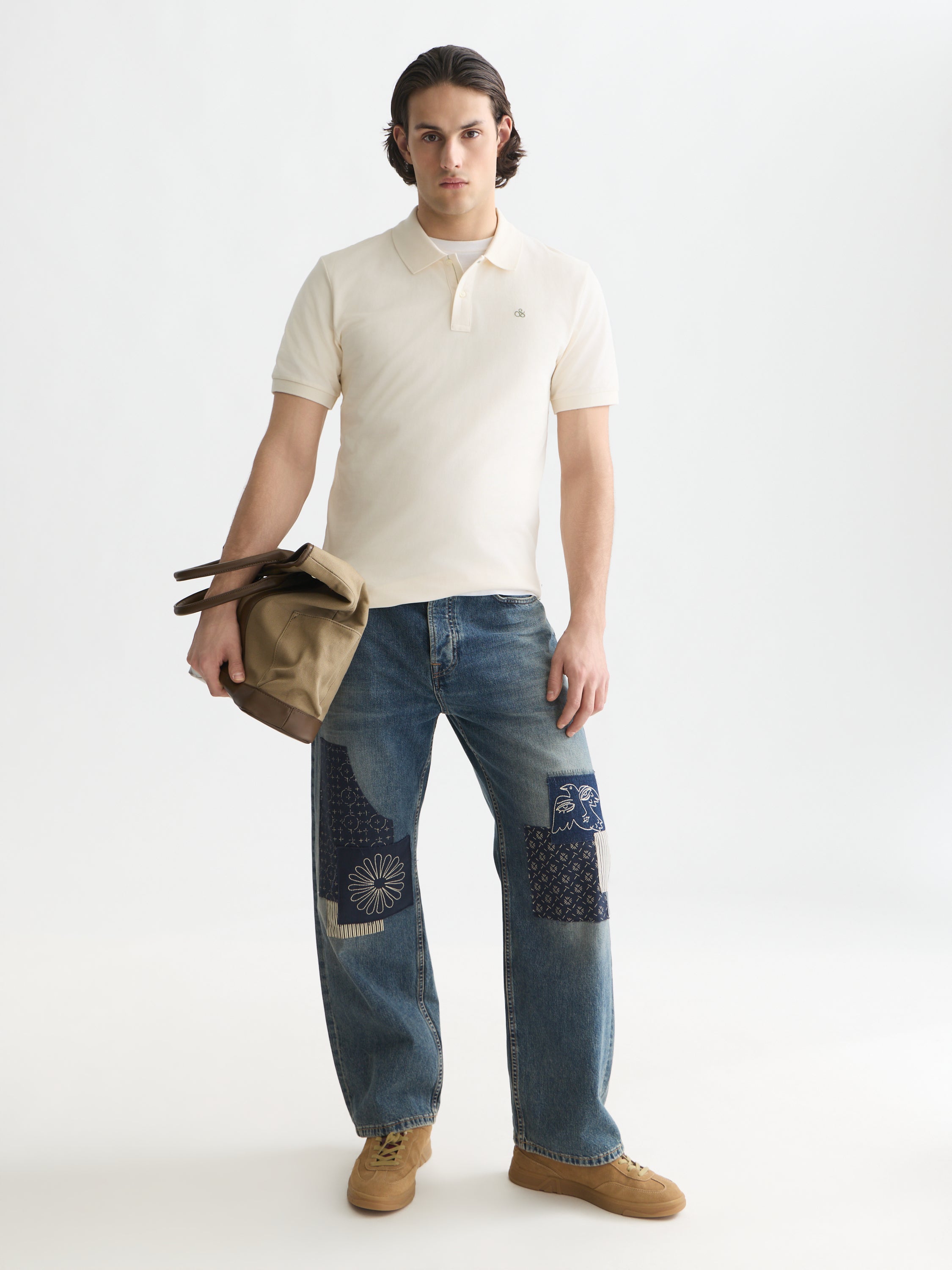 Seasonal Core Pique Chest Logo Regular Fit Polo - Eggnog
