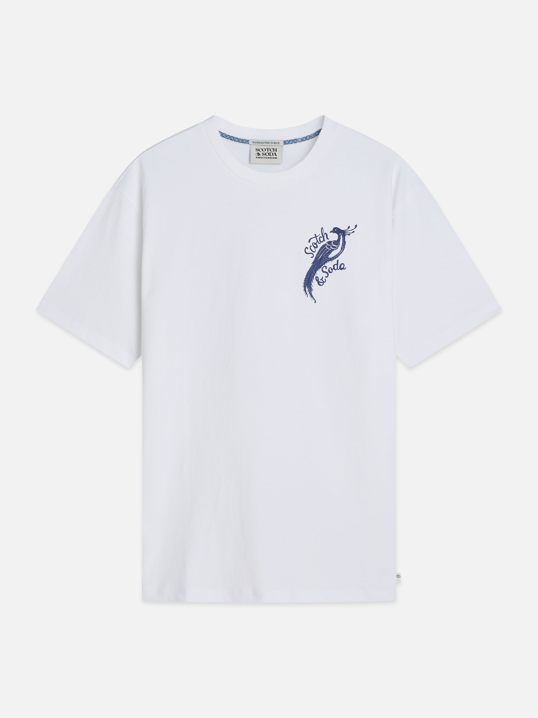 Delfts Blauw Front And Back Artwork Relaxed Fit T-Shirt - Bright White