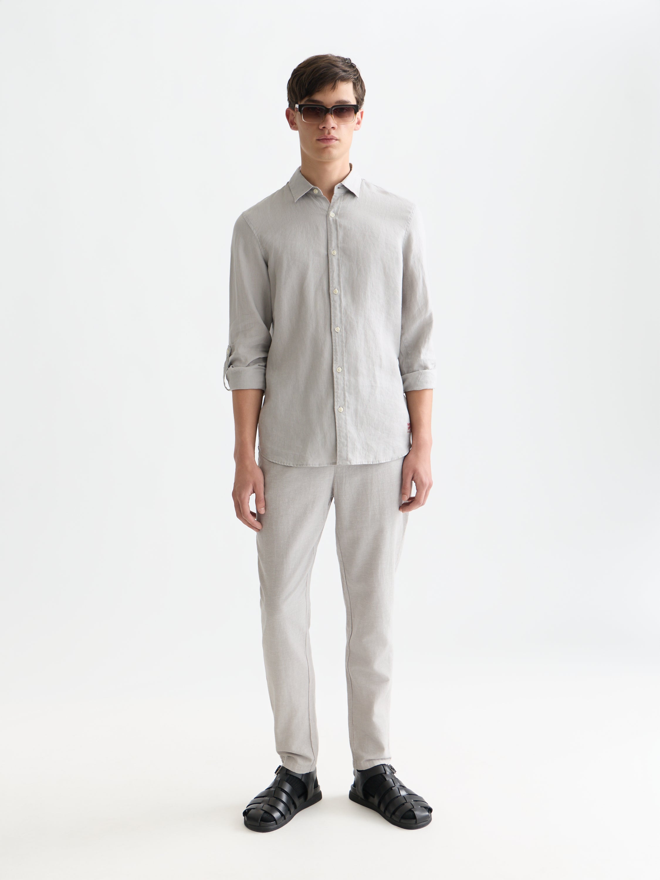 Chemise en lin coupe classique Seasonal Core - Drizzle