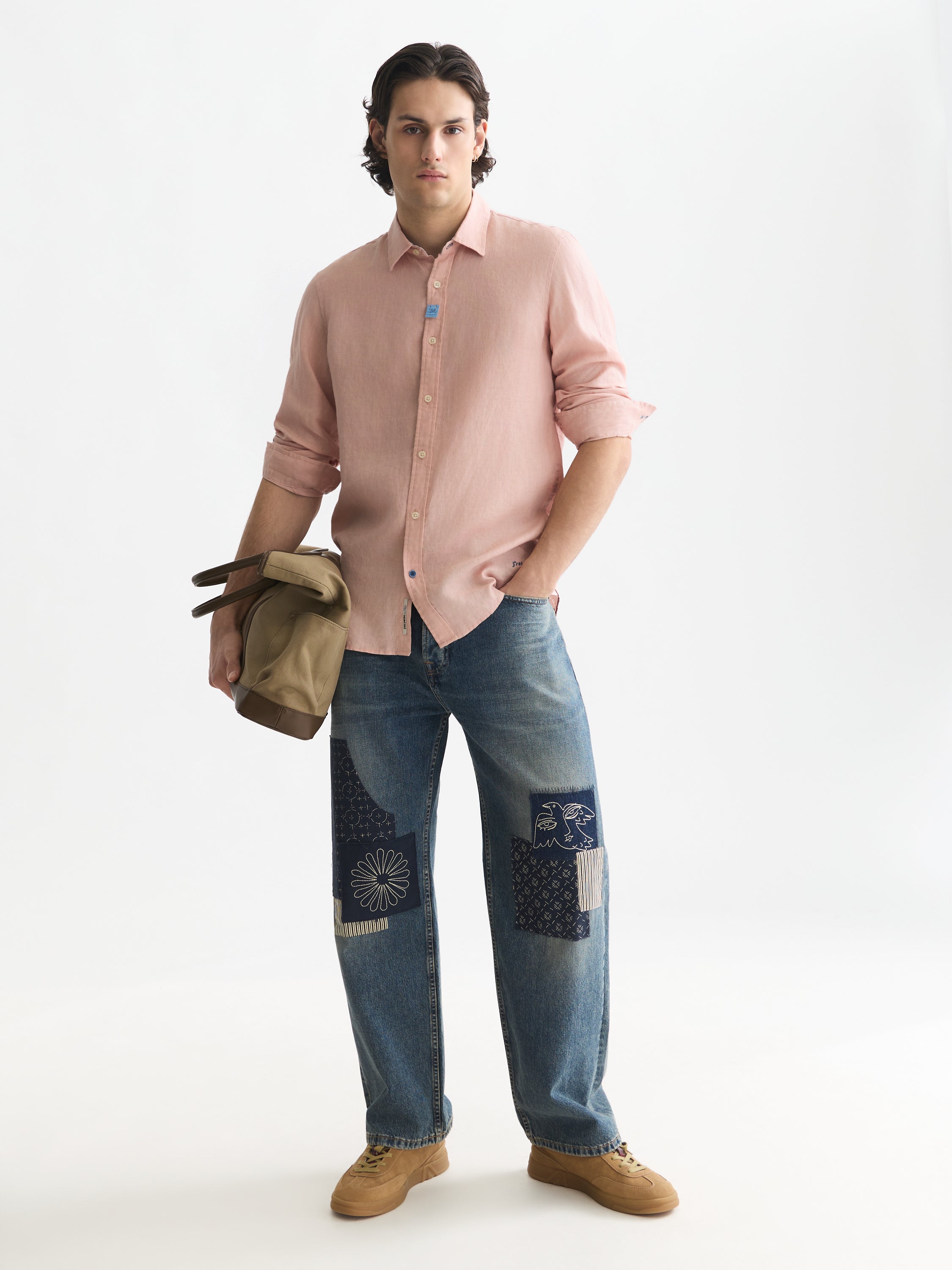 Solid Linen Regular Fit Shirt - Misty Rose
