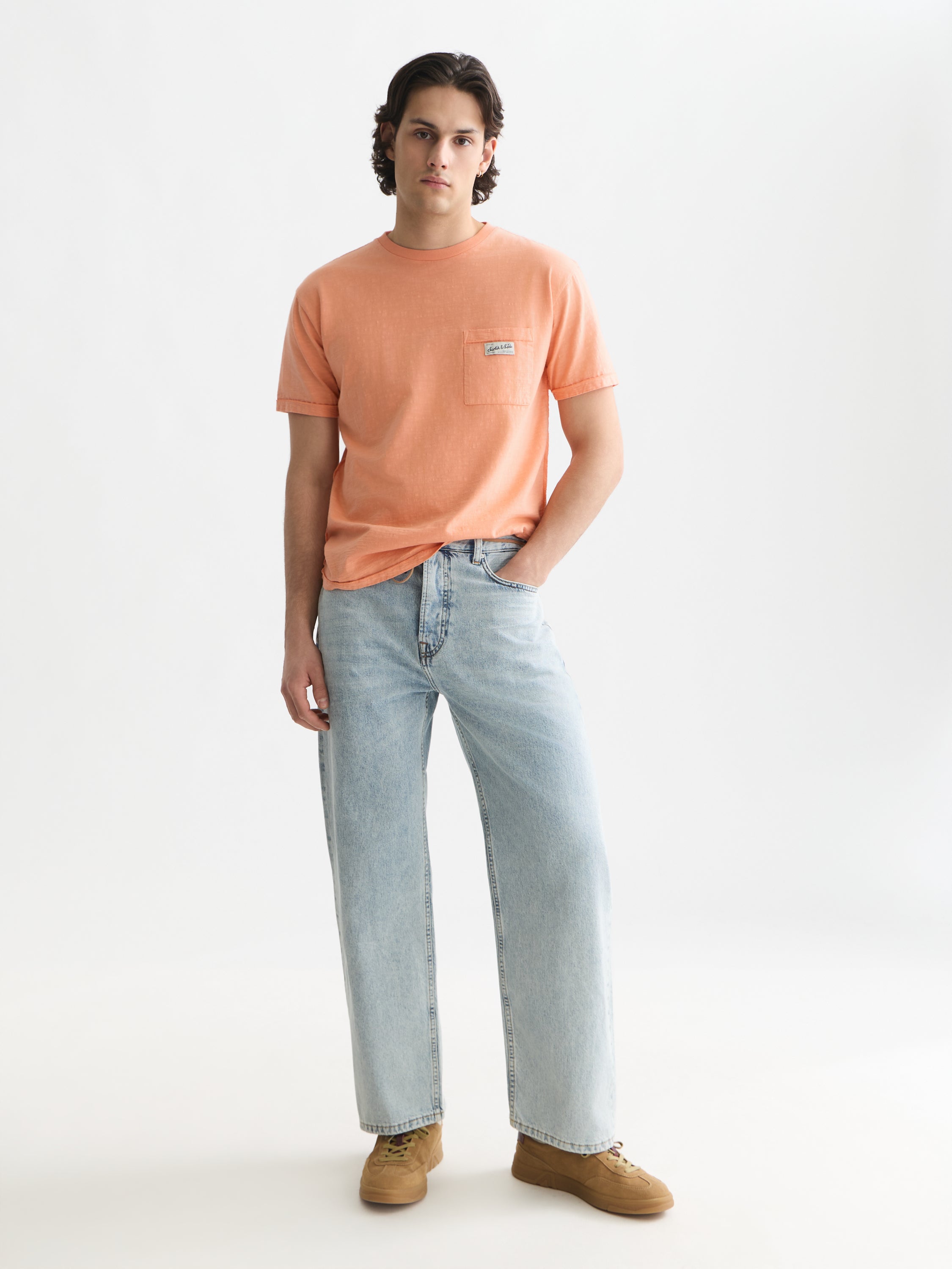 Garment-Dye Relaxed Fit T-Shirt - Shrimp