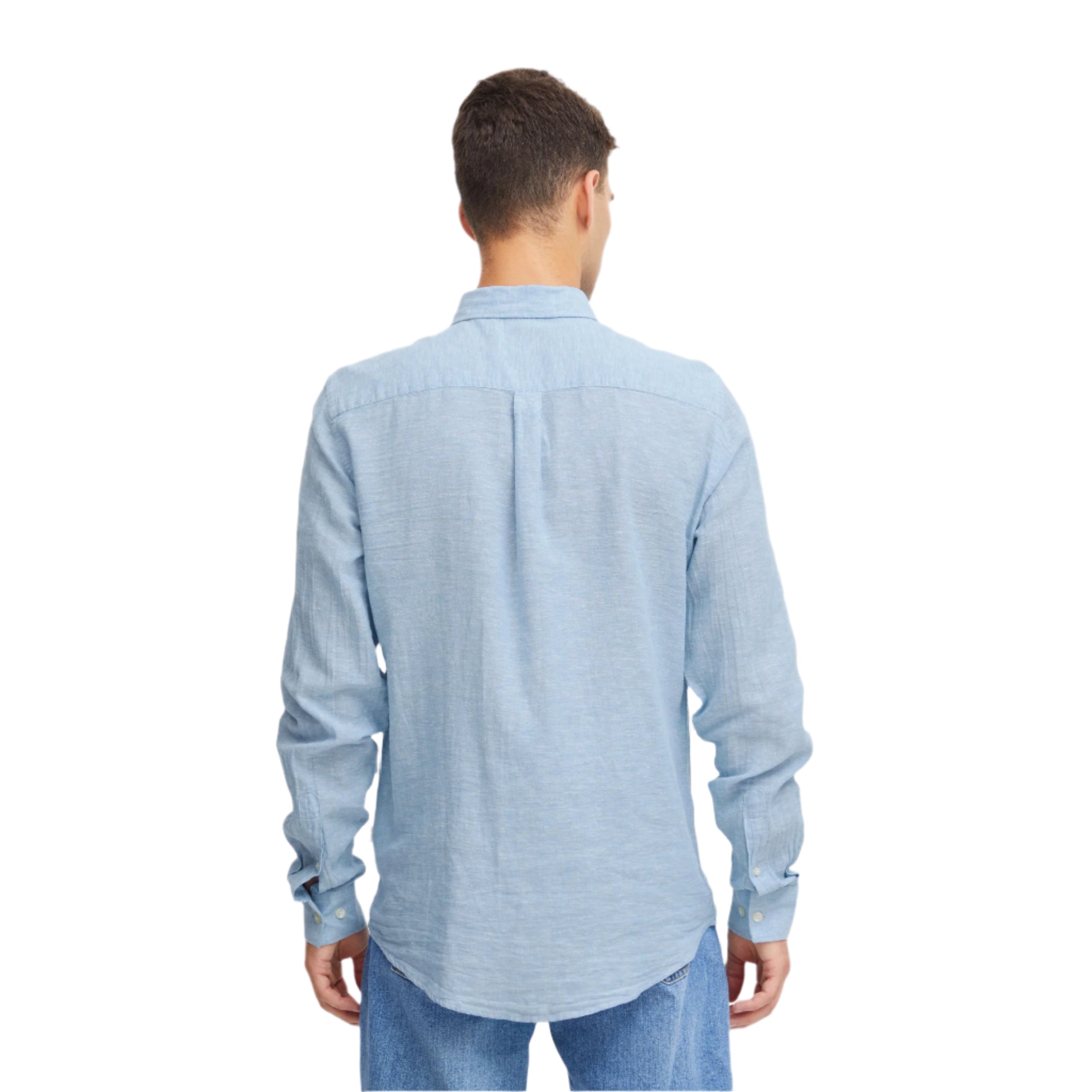 Silver Lake Blue Cfanton Linen Mix Shirt