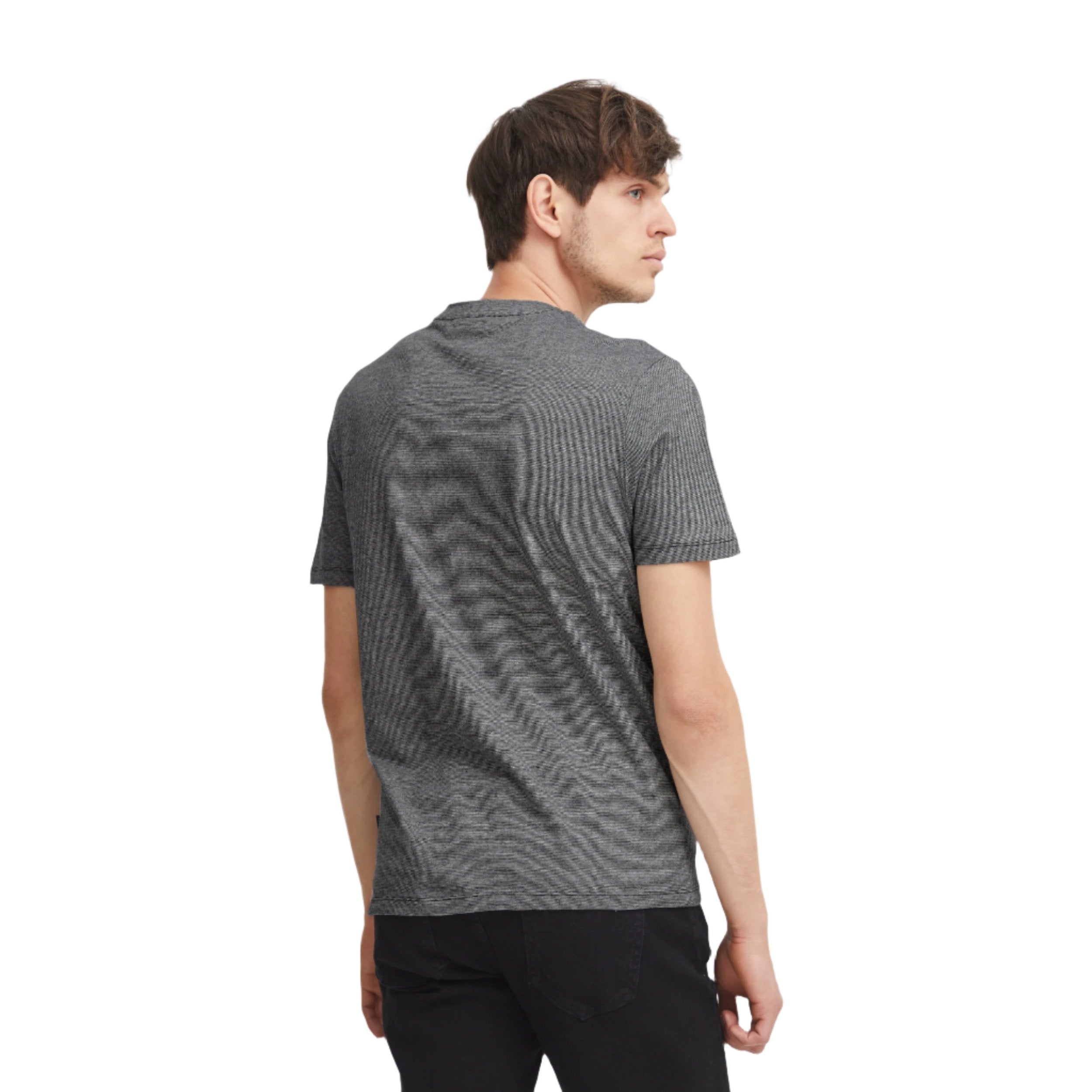 Pewter Mix Micro Striped T-Shirt