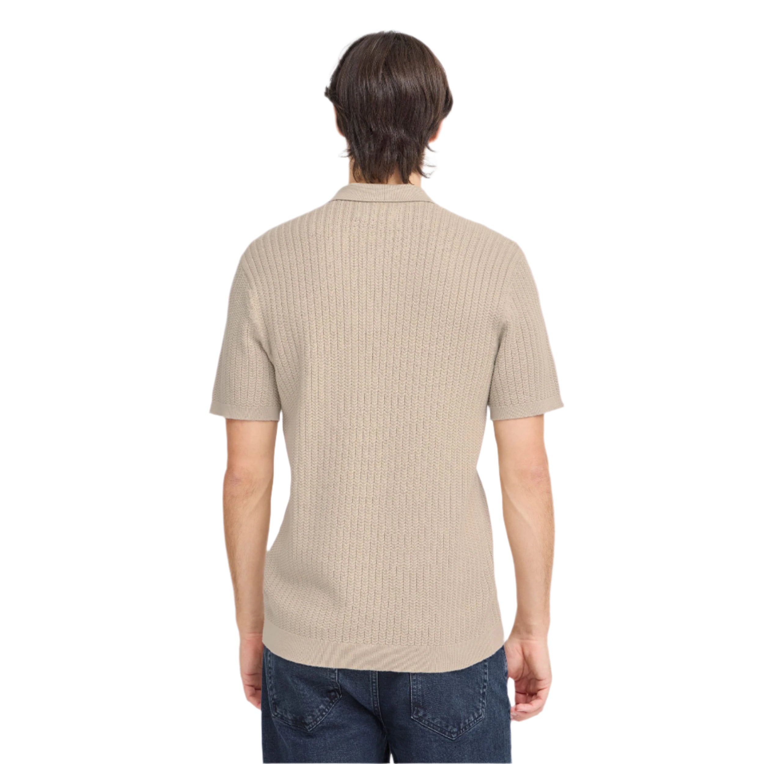 Plaza Taupe Cfkarl structured knit polo