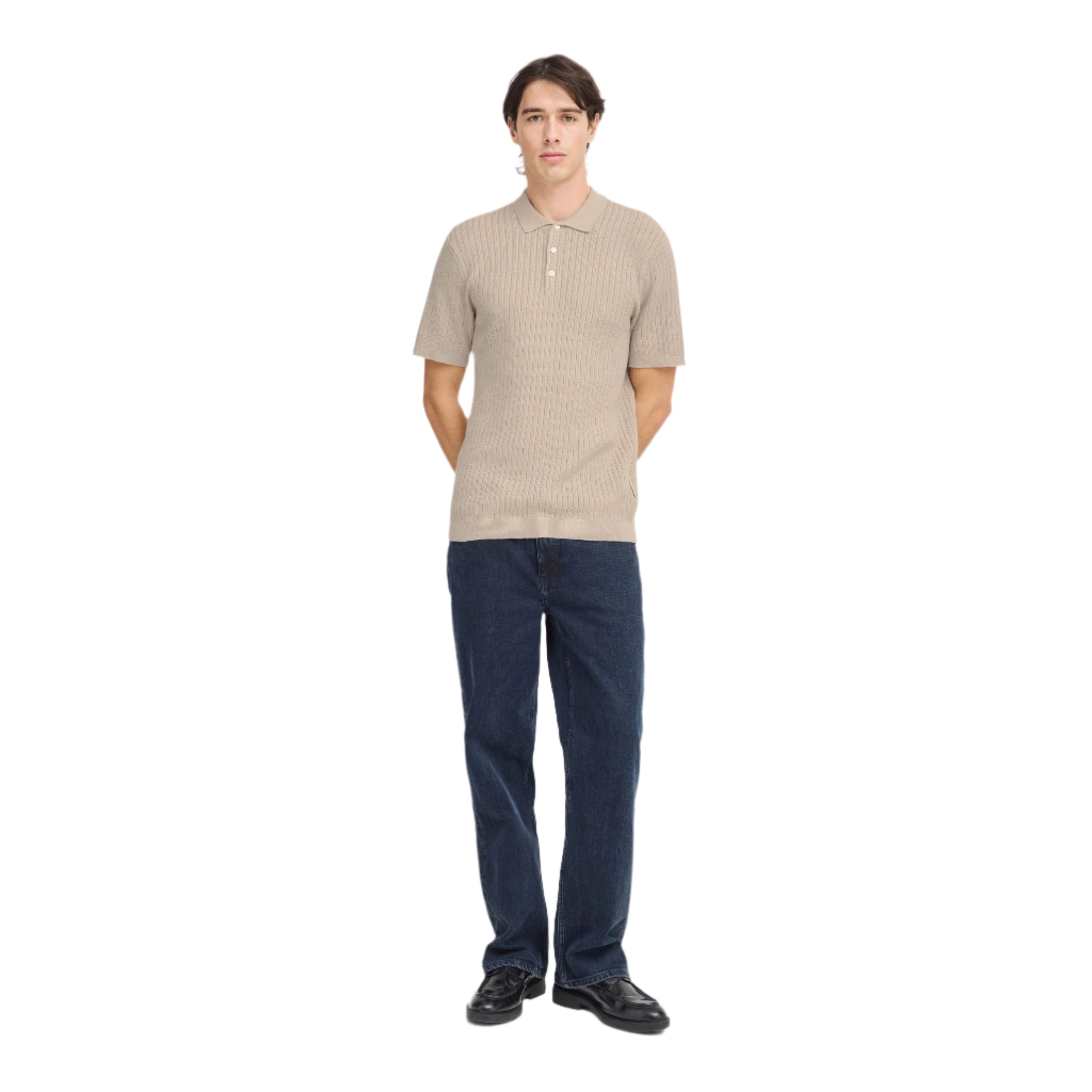Plaza Taupe Cfkarl structured knit polo