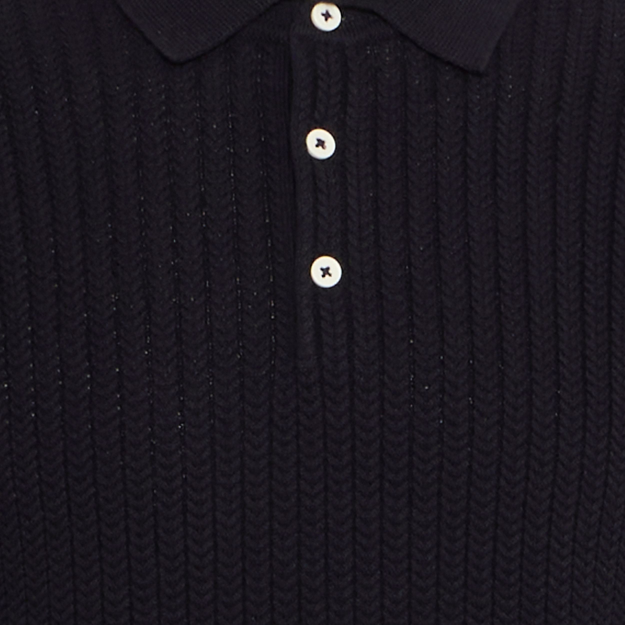 Dark Navy Cfkarl structured knit polo