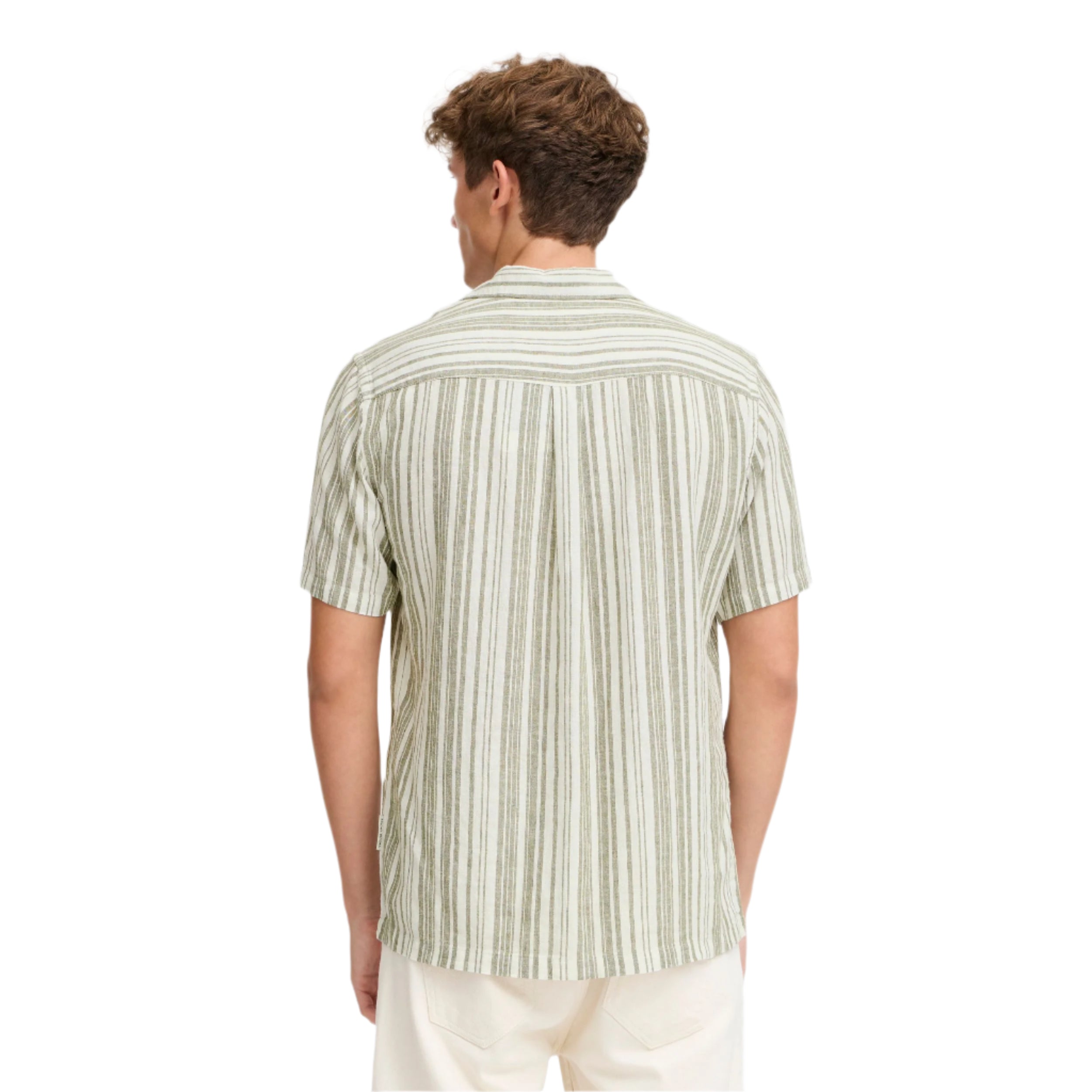 Winter Moss Cfisak Striped Linen Mix Shirt